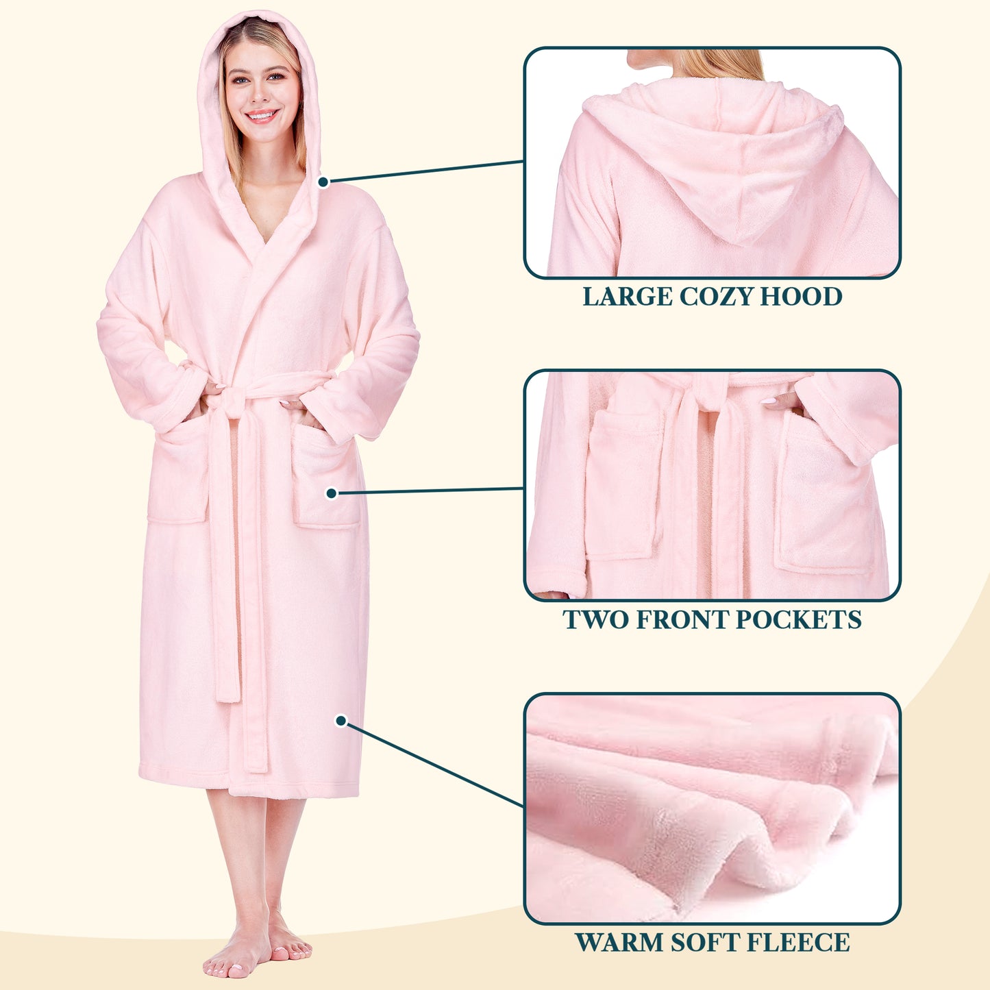 Women's Classic Fleece Robe with Hood