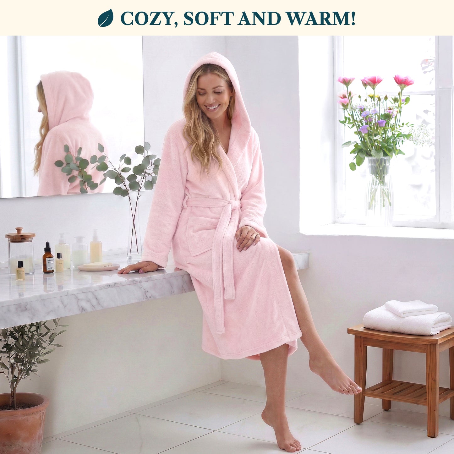 Women's Classic Fleece Robe with Hood