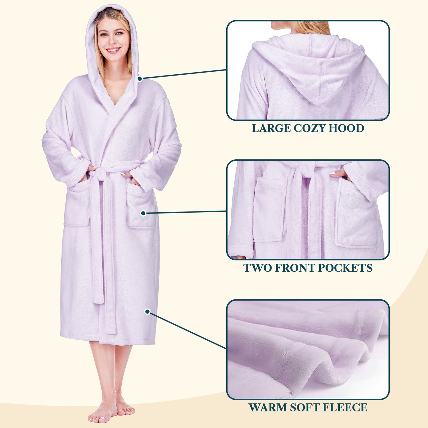 Women's Classic Fleece Robe with Hood
