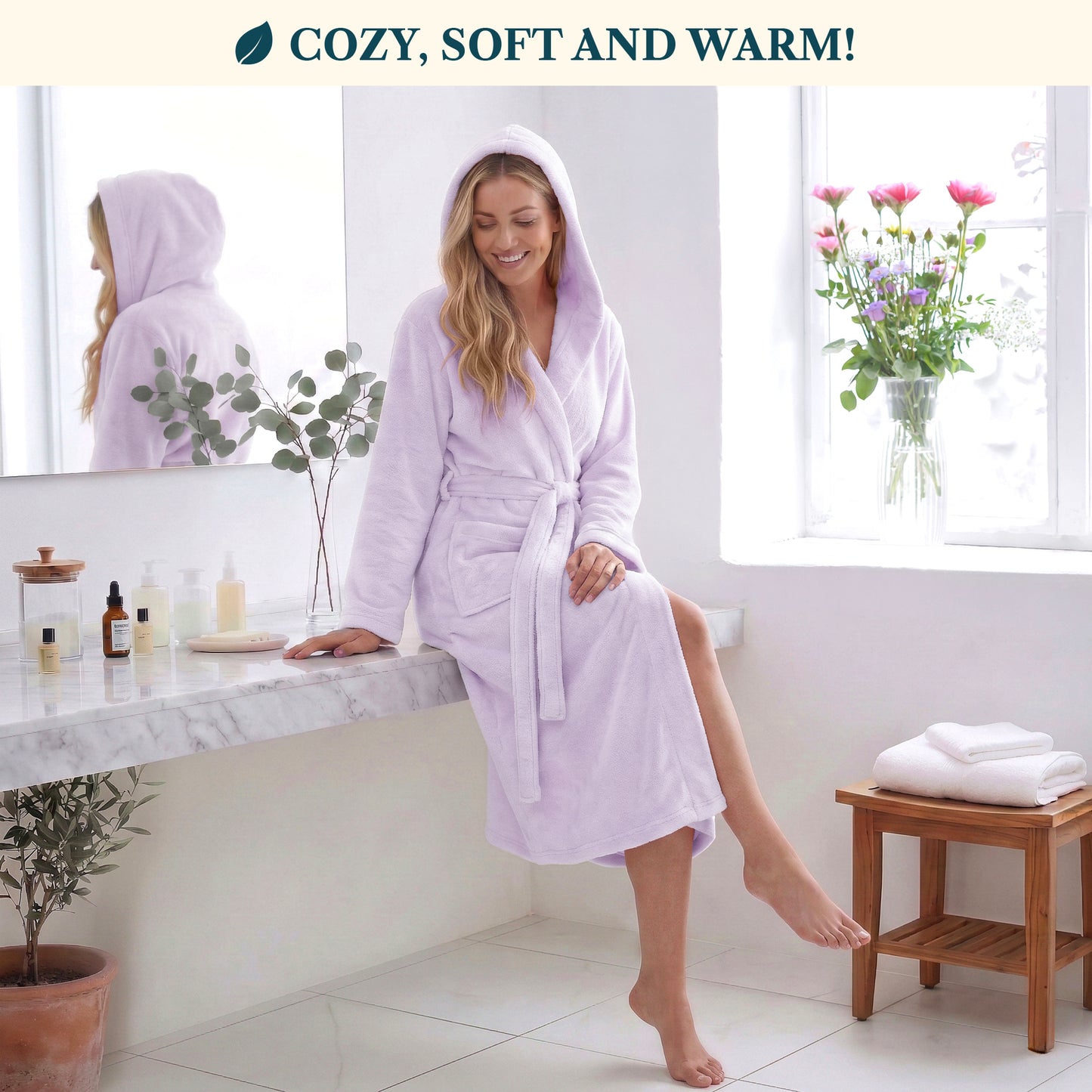 Women's Classic Fleece Robe with Hood