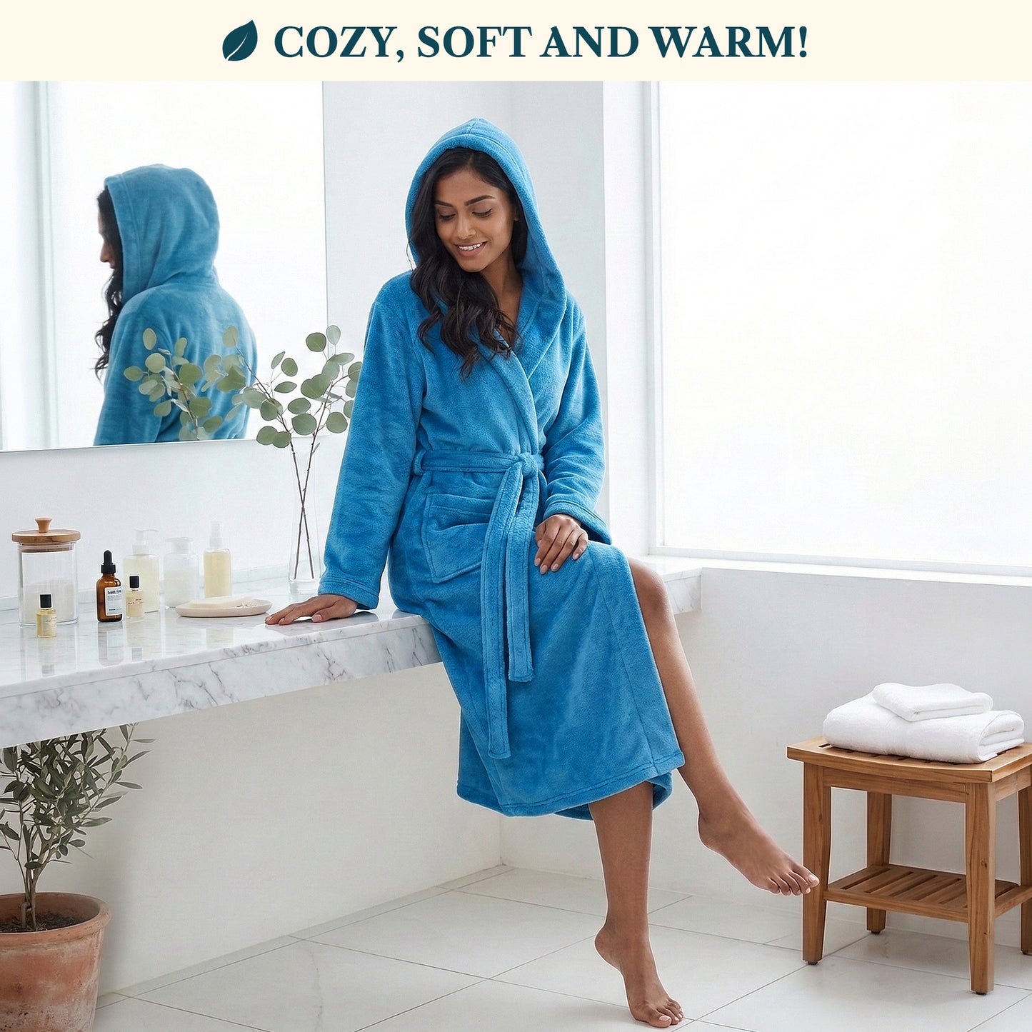 Women's Classic Fleece Robe with Hood
