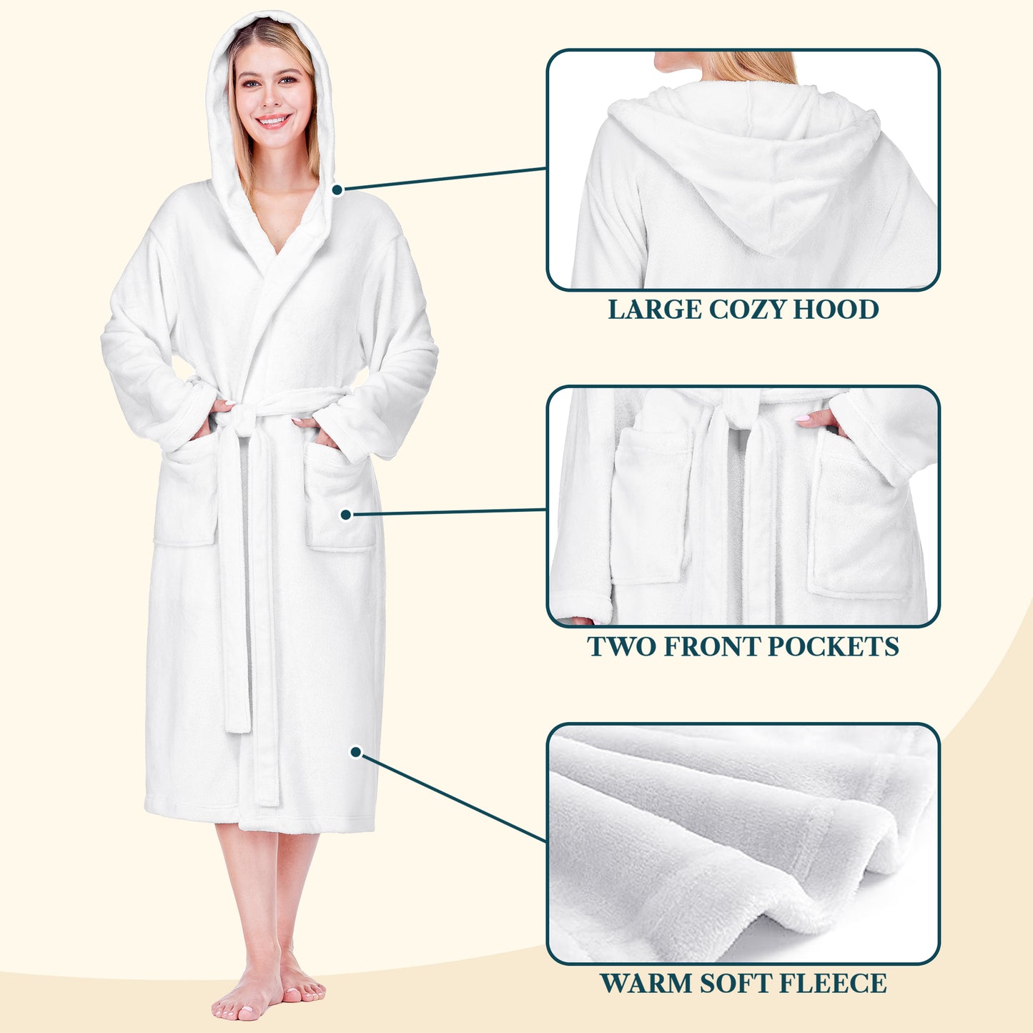 Women's Classic Fleece Robe with Hood