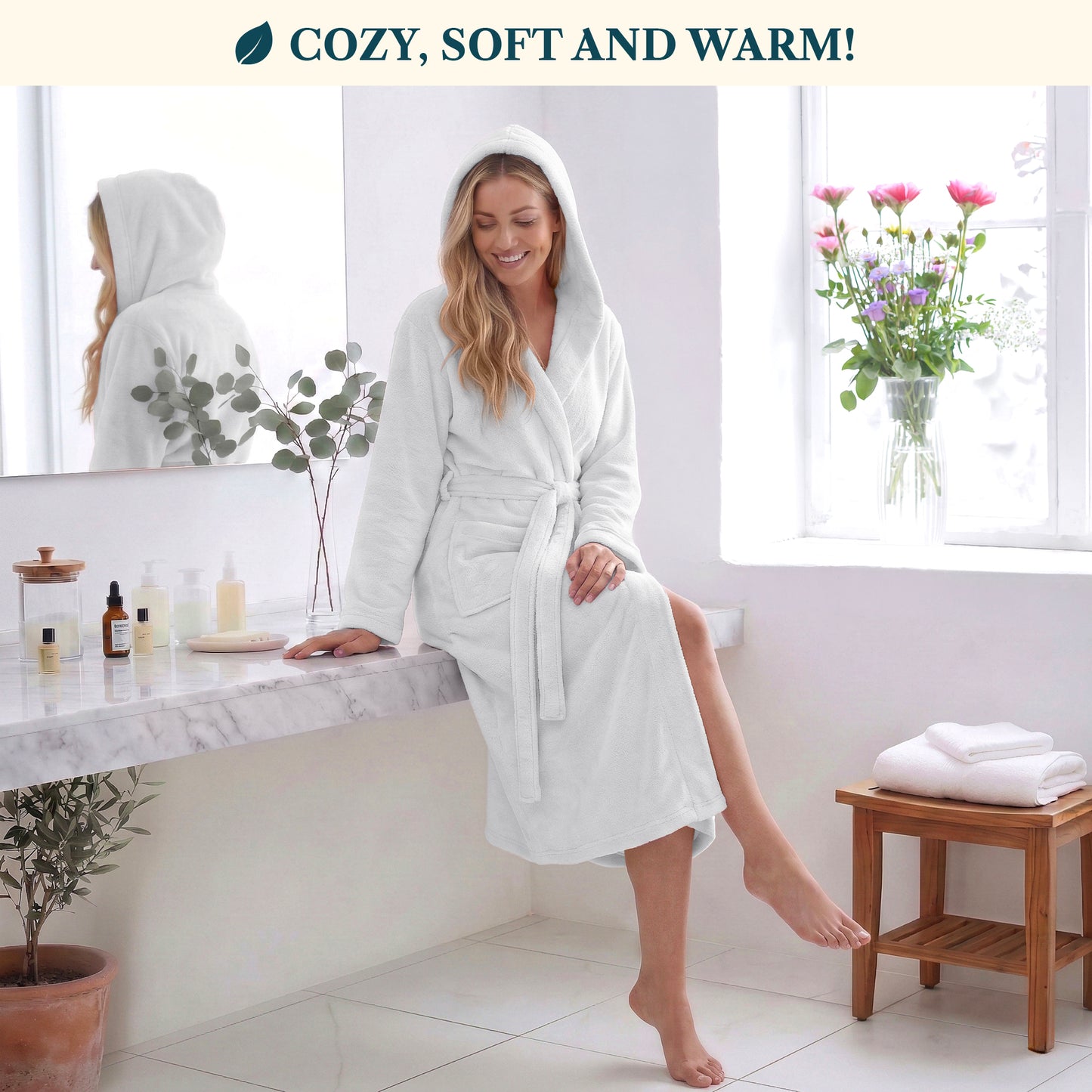 Women's Classic Fleece Robe with Hood