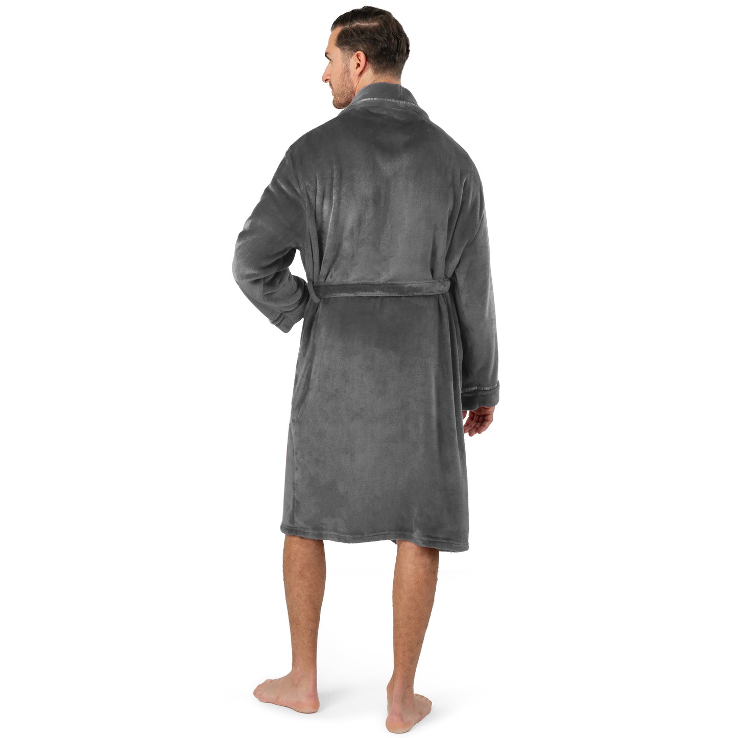 Men's Satin Trim Fleece Robe
