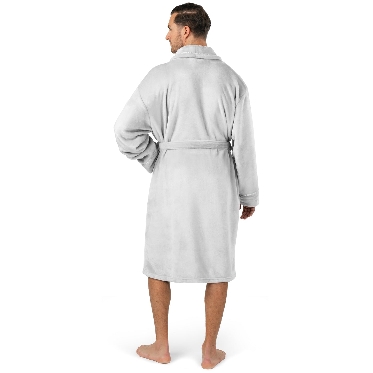 Men's Satin Trim Fleece Robe