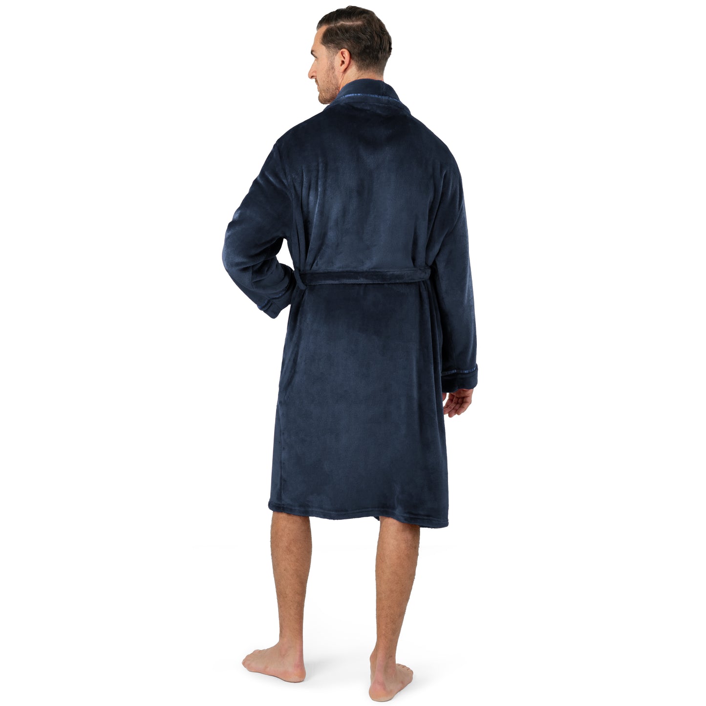 Men's Satin Trim Fleece Robe