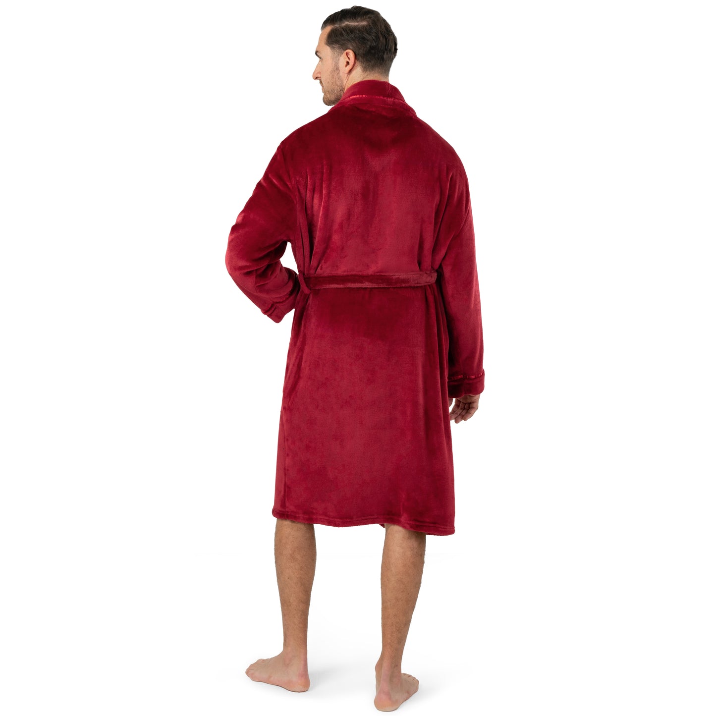Men's Satin Trim Fleece Robe