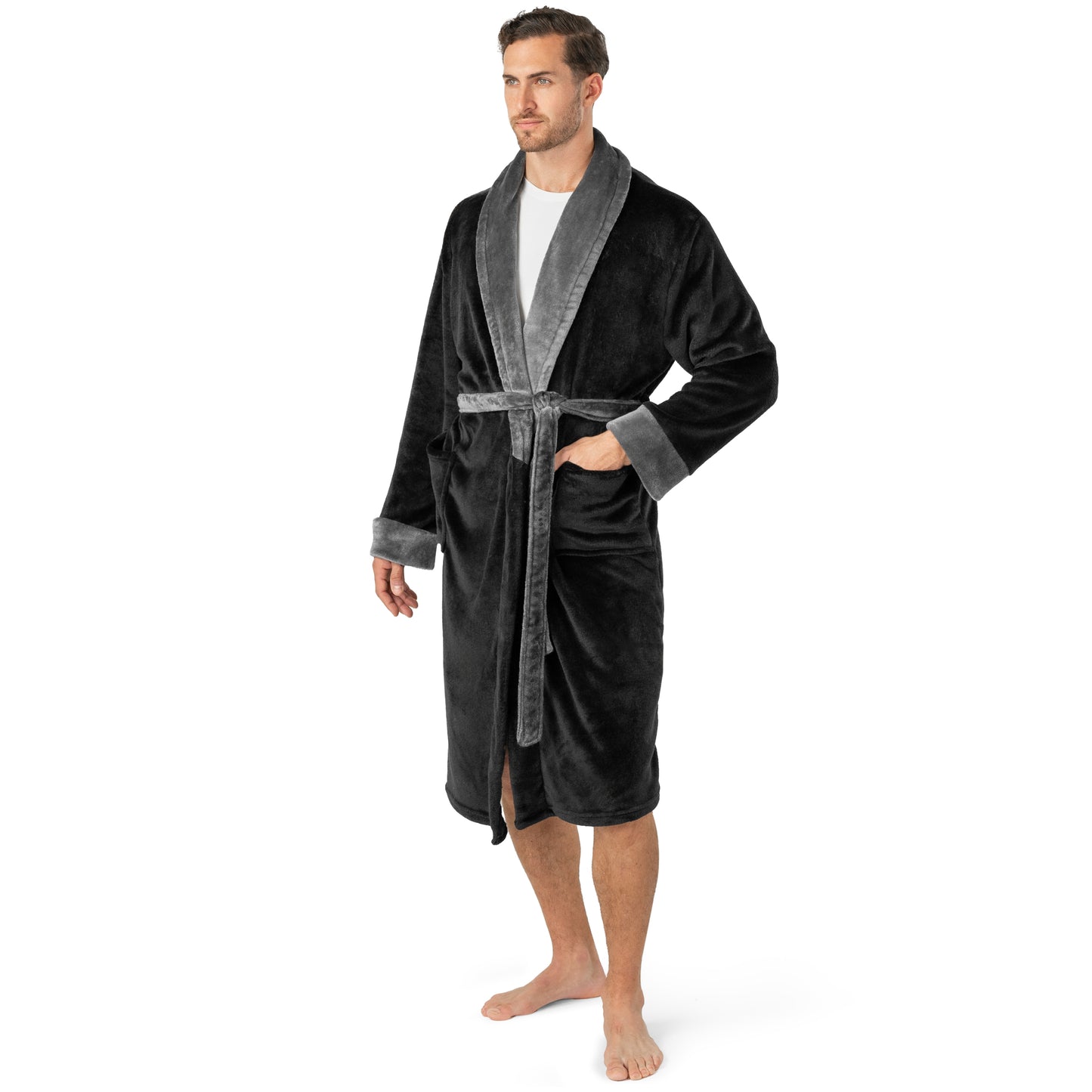 Men's Two-Tone Fleece Robe