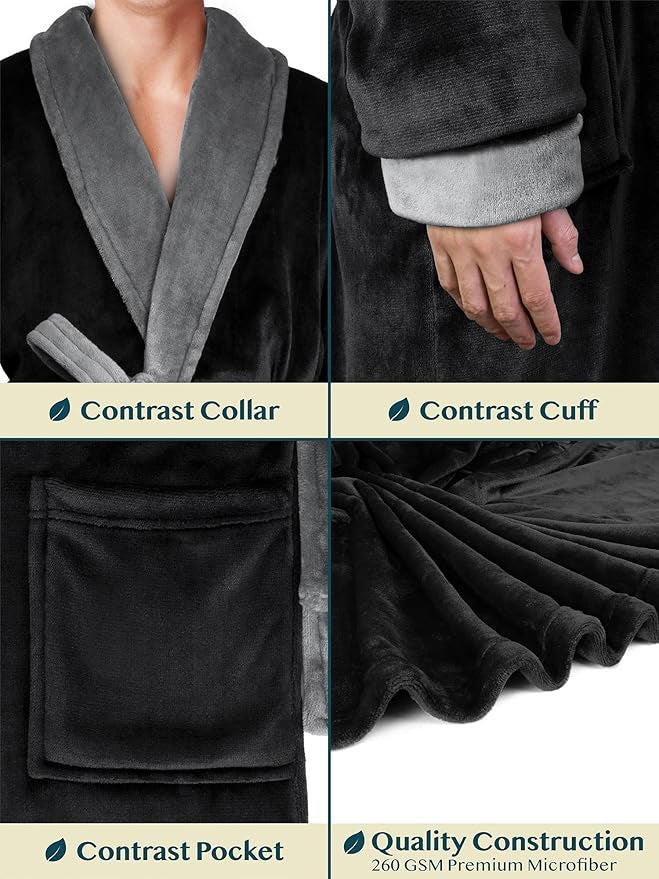 Men's Two-Tone Fleece Robe