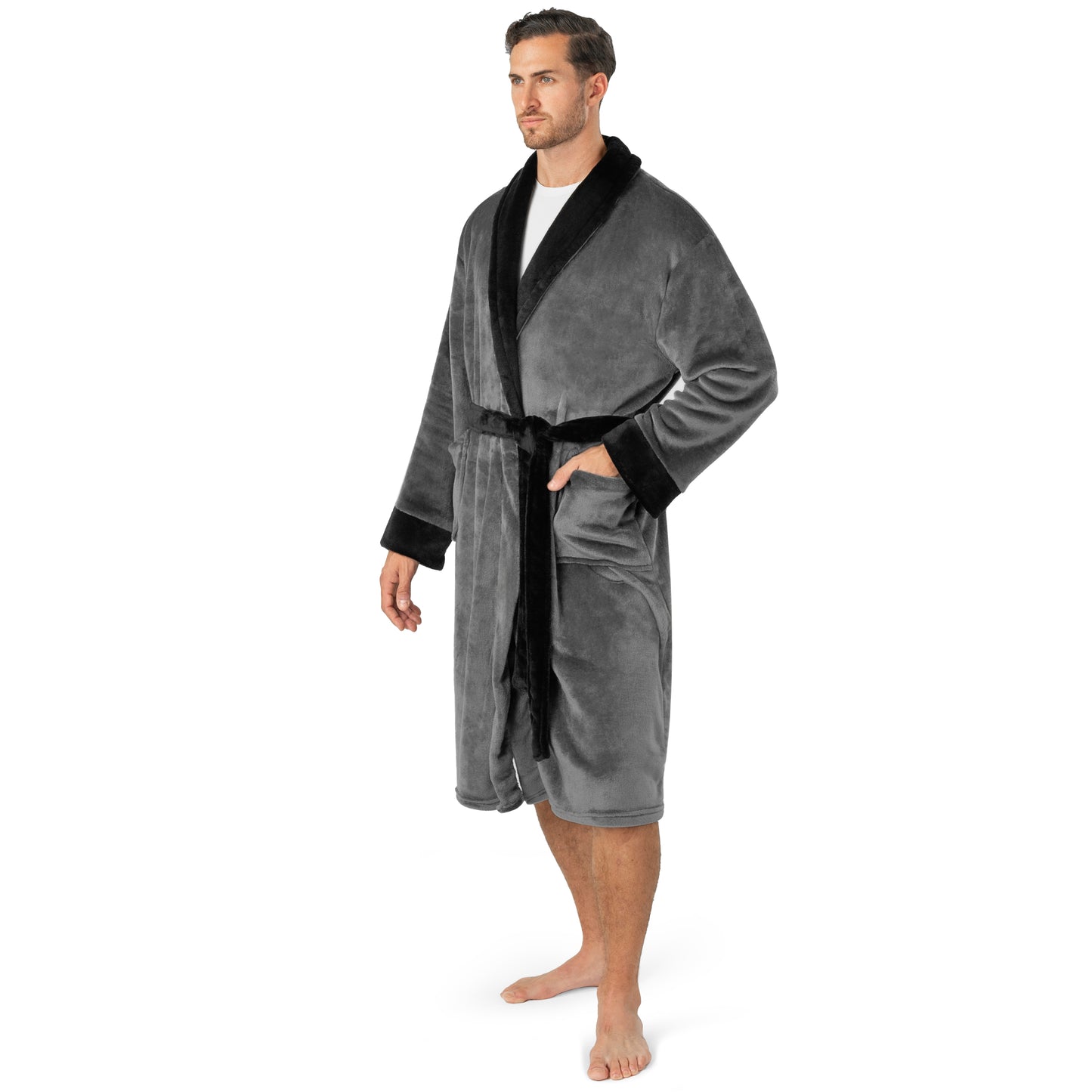 Men's Two-Tone Fleece Robe