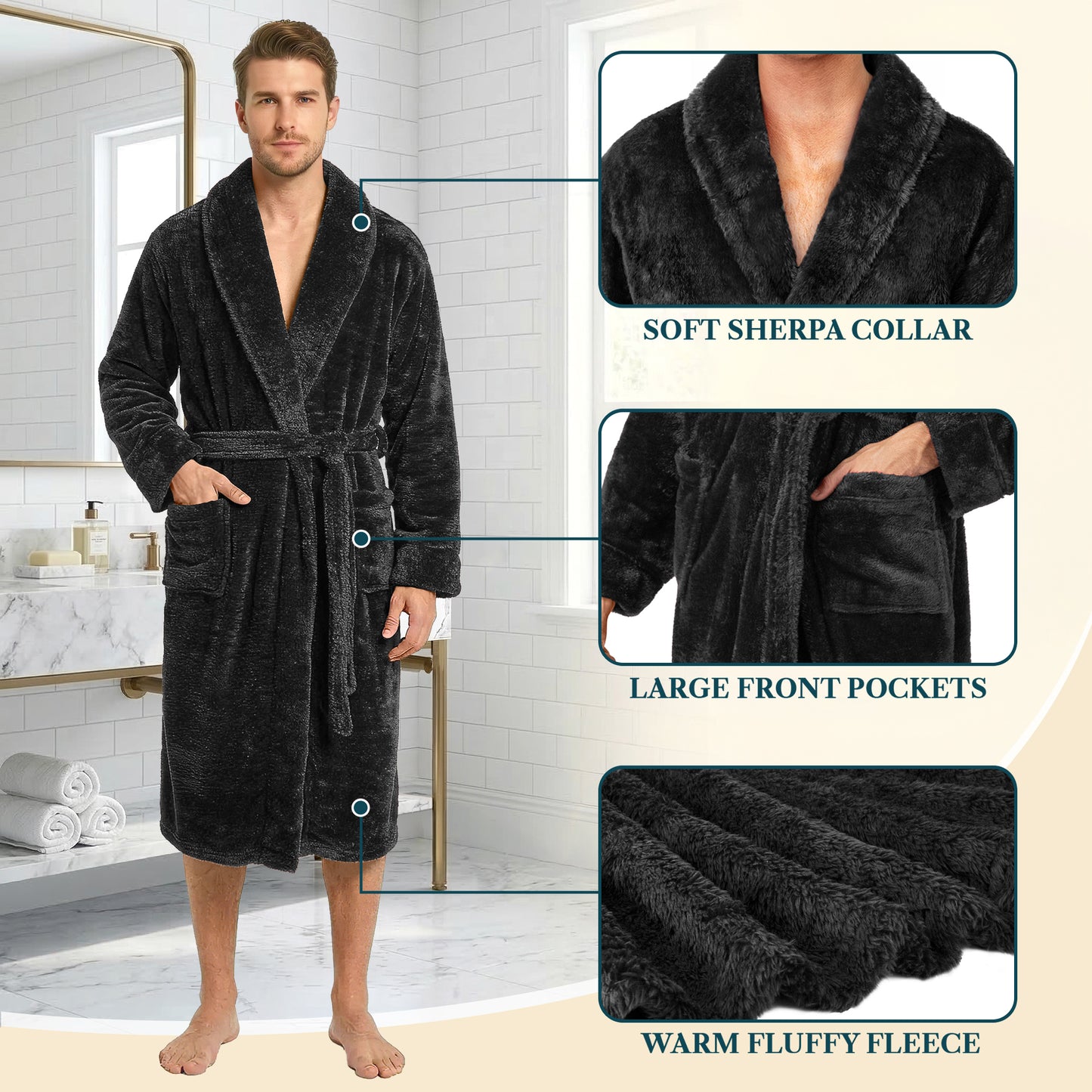 Men's Sherpa Fluffy Robe