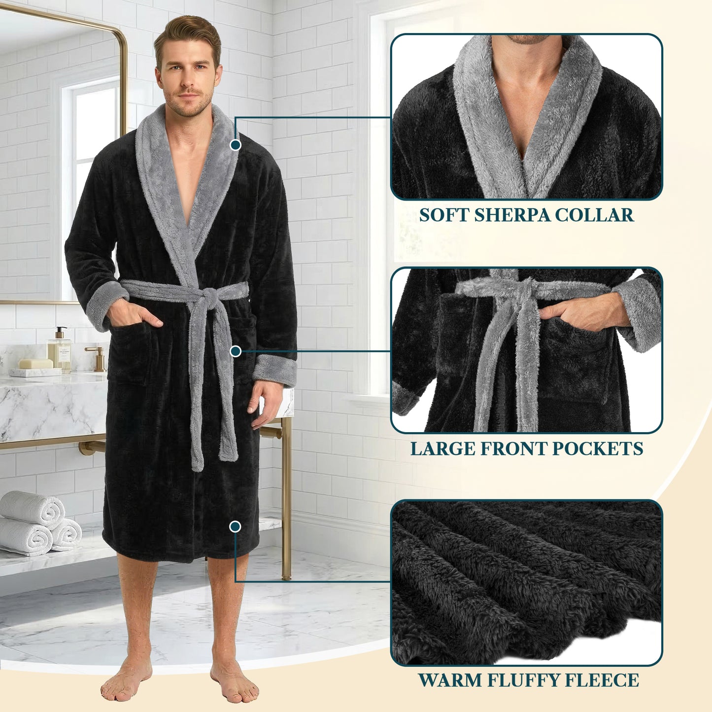 Men's Sherpa Fluffy Robe