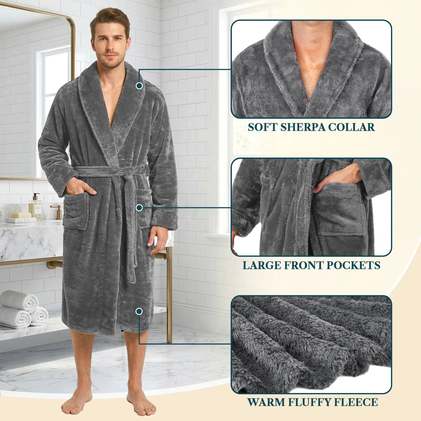 Men's Sherpa Fluffy Robe