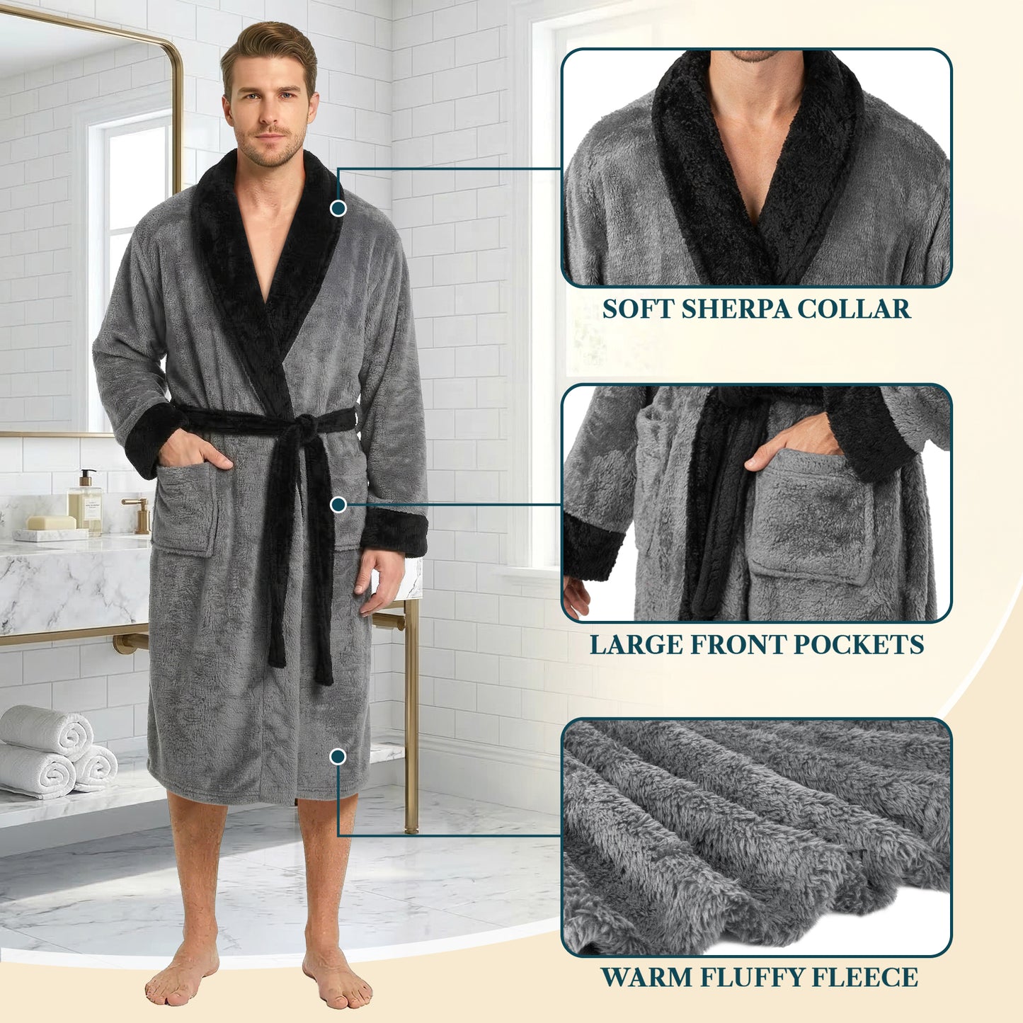 Men's Sherpa Fluffy Robe