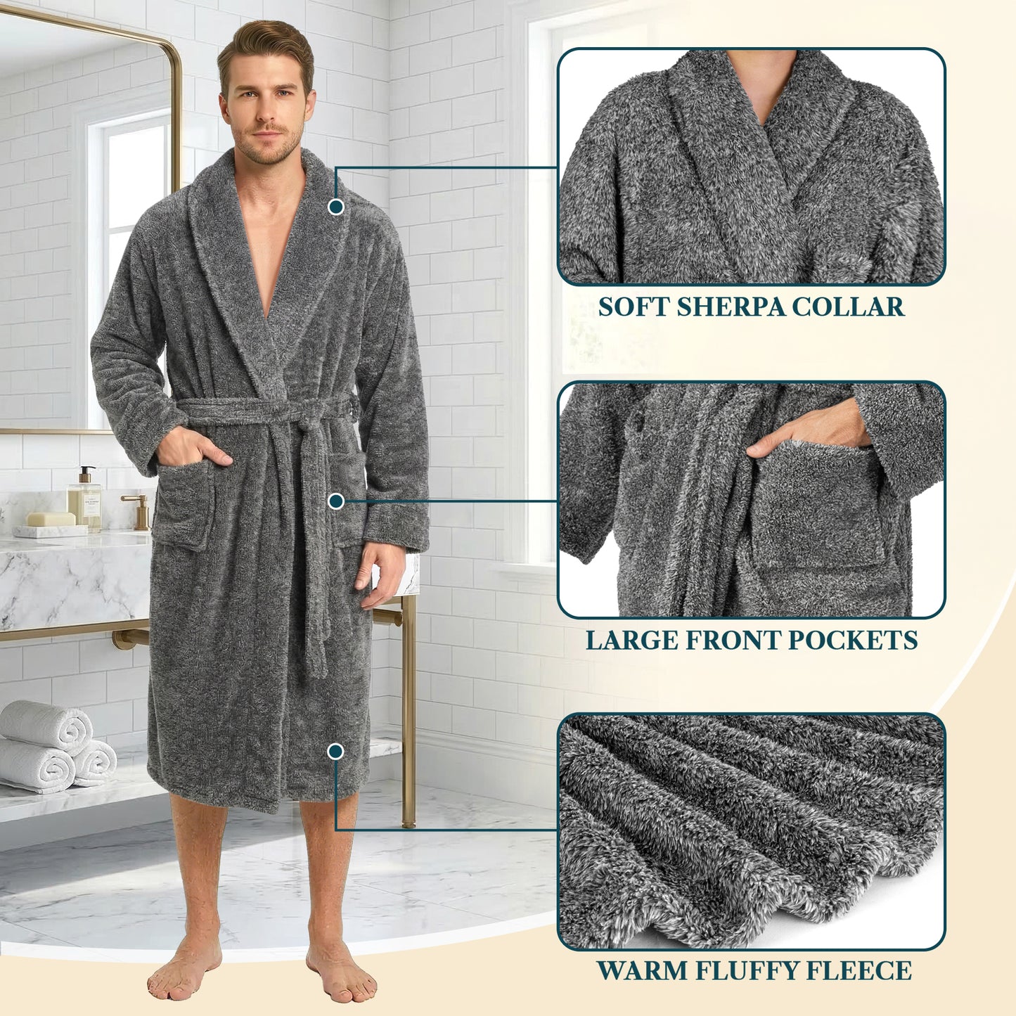 Men's Sherpa Fluffy Robe