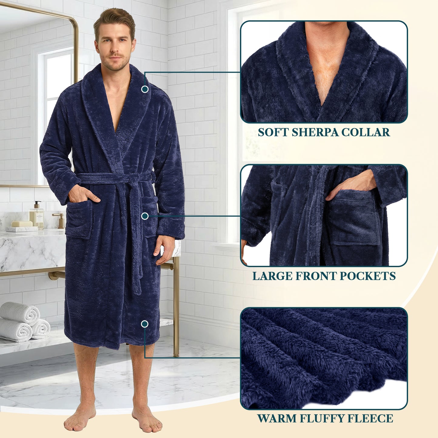 Men's Sherpa Fluffy Robe