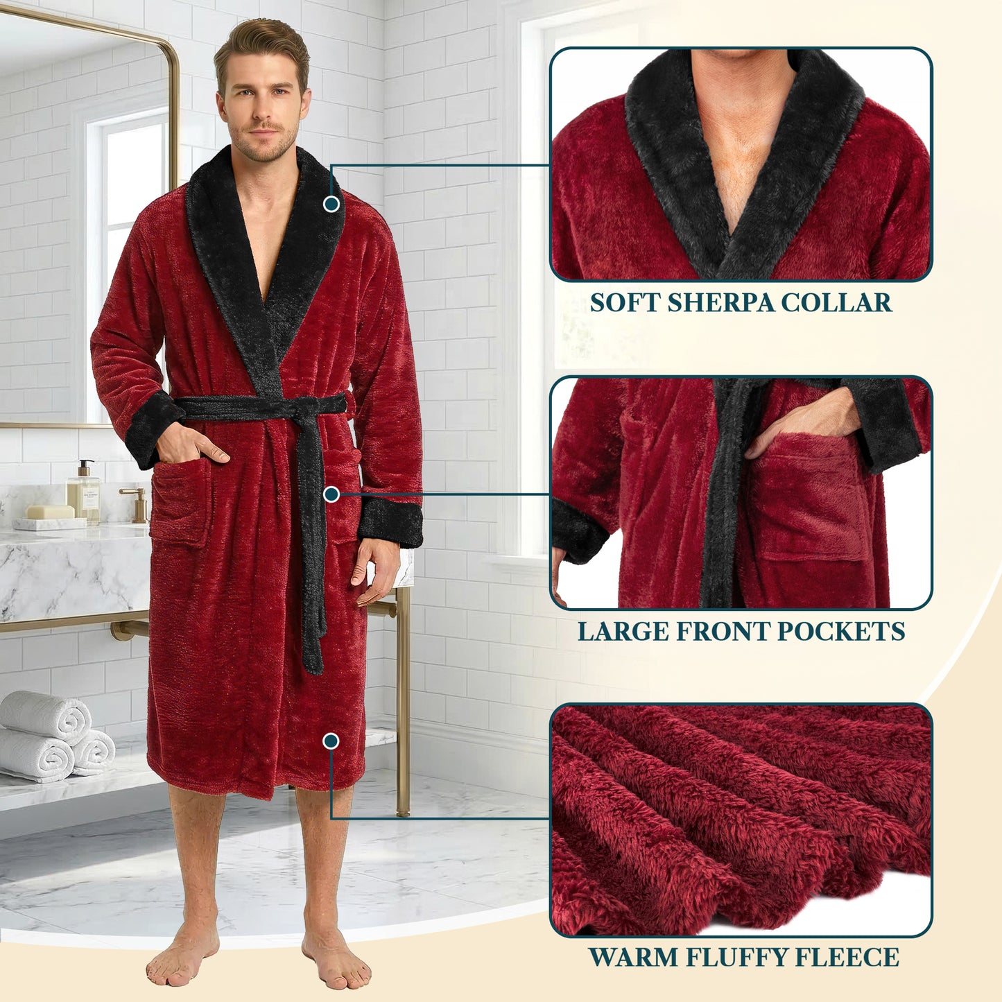 Men's Sherpa Fluffy Robe
