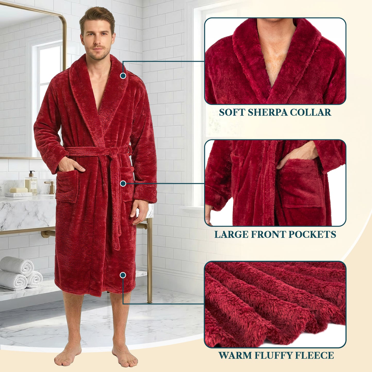 Men's Sherpa Fluffy Robe