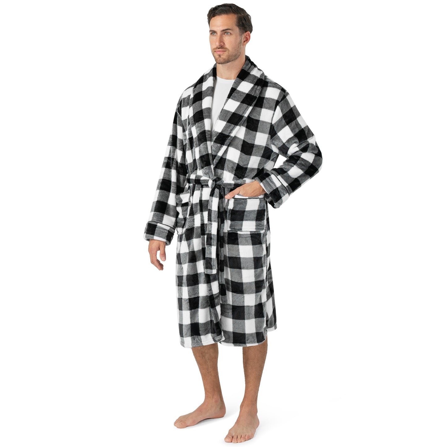 Men's Piping Fleece Robe