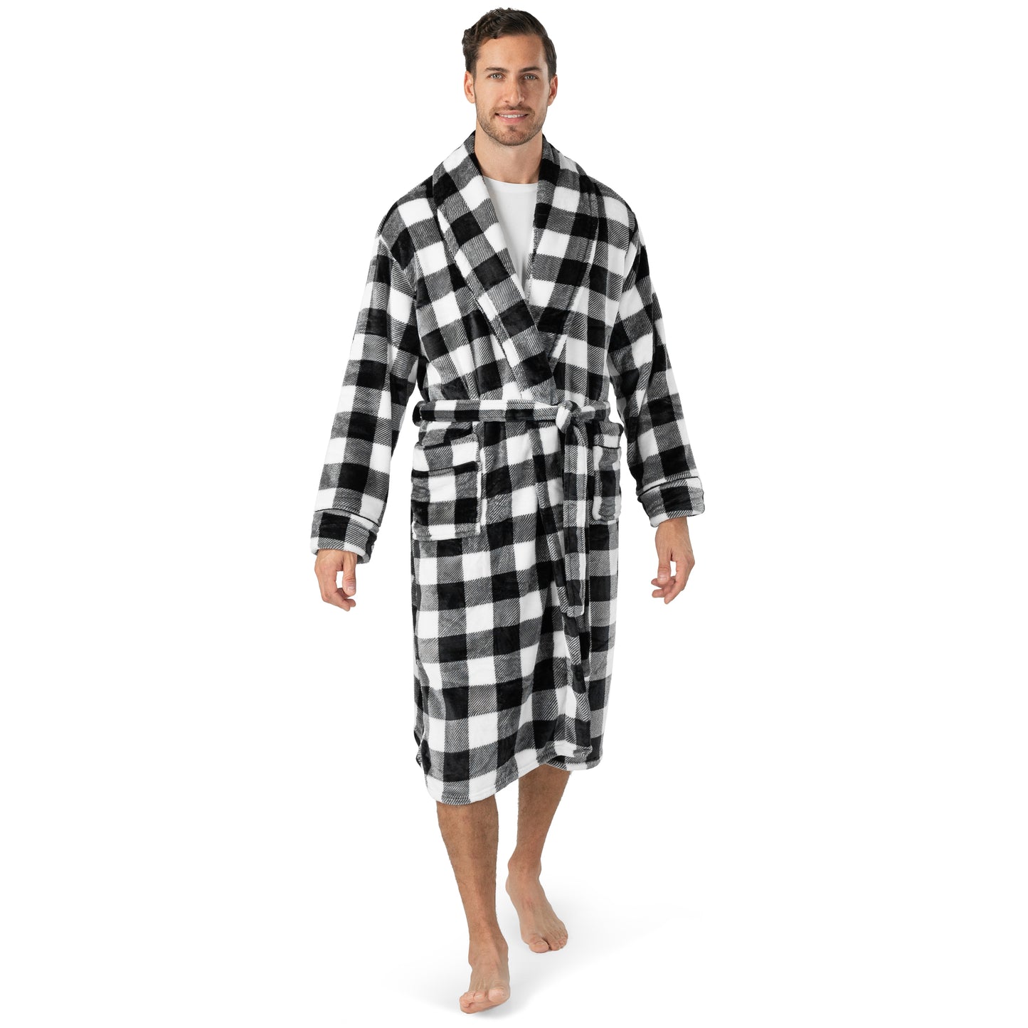 Men's Piping Fleece Robe