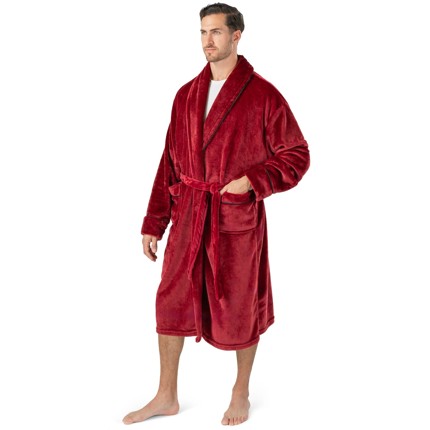 Men's Piping Fleece Robe