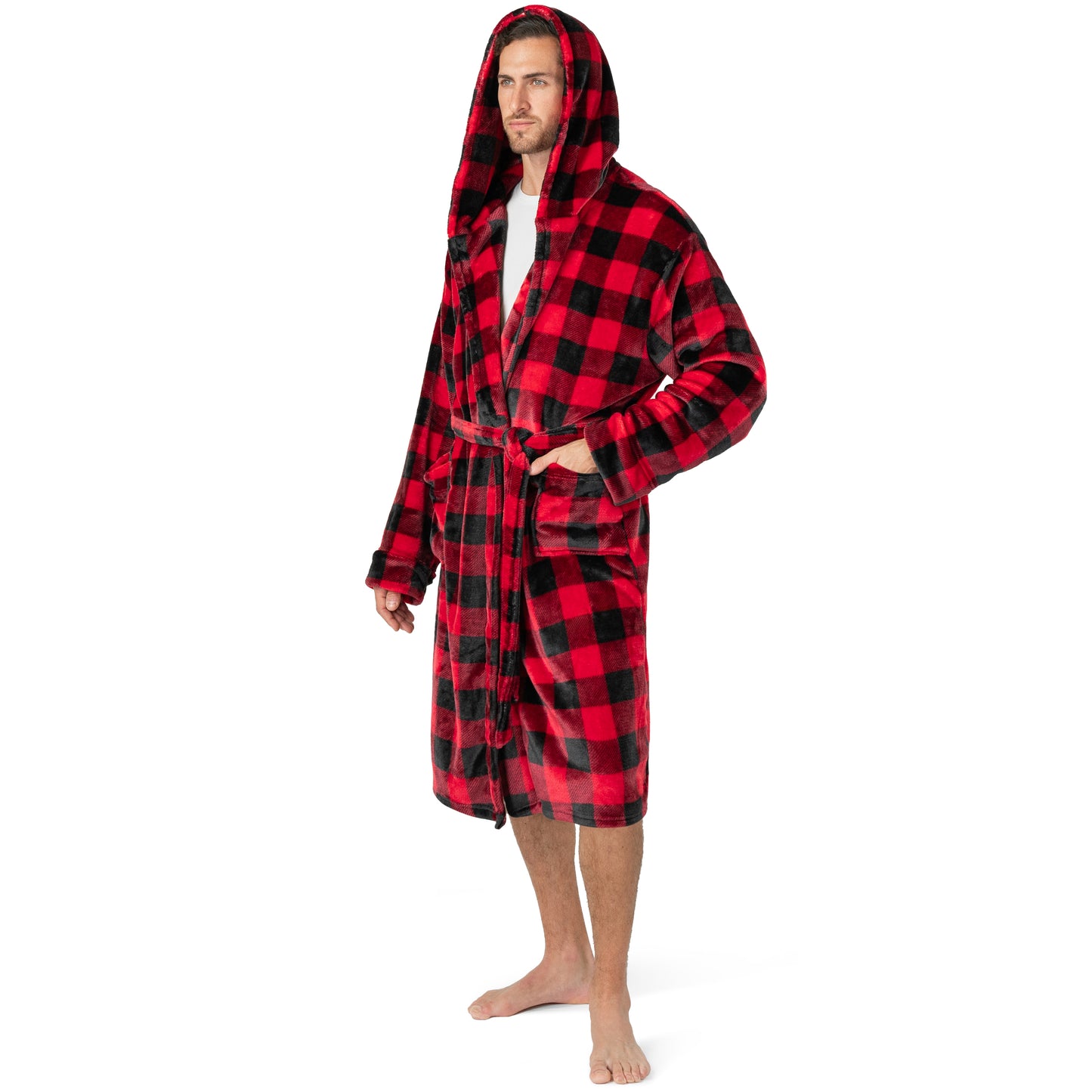 Men's Checkered Robe with Hood