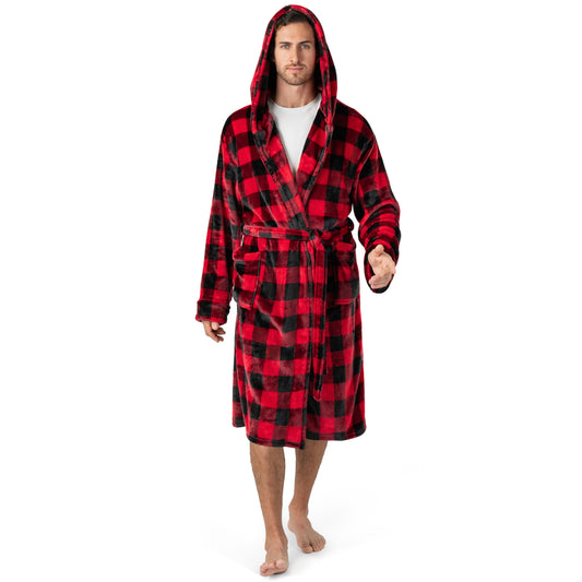 Men's Checkered Robe with Hood