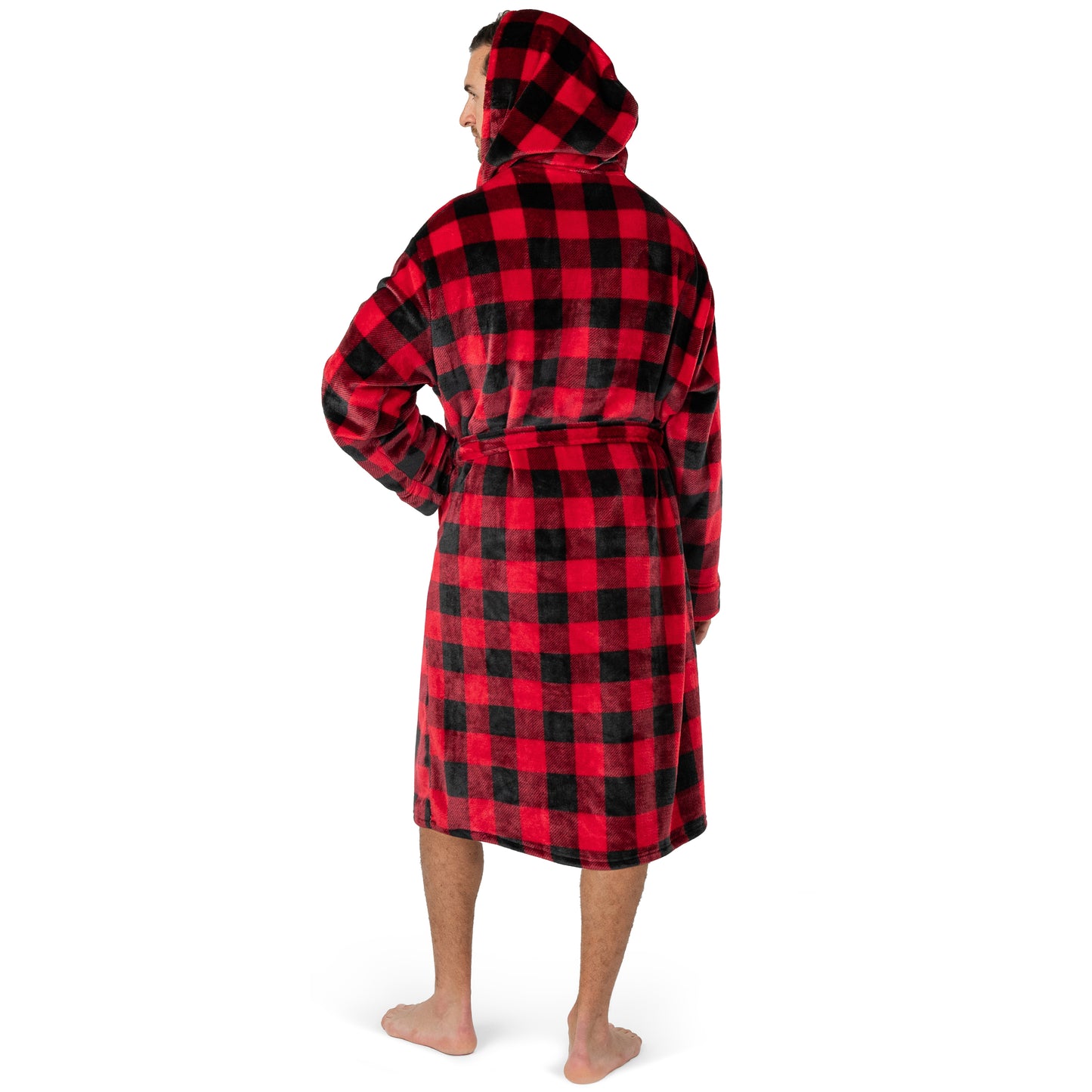 Men's Checkered Robe with Hood