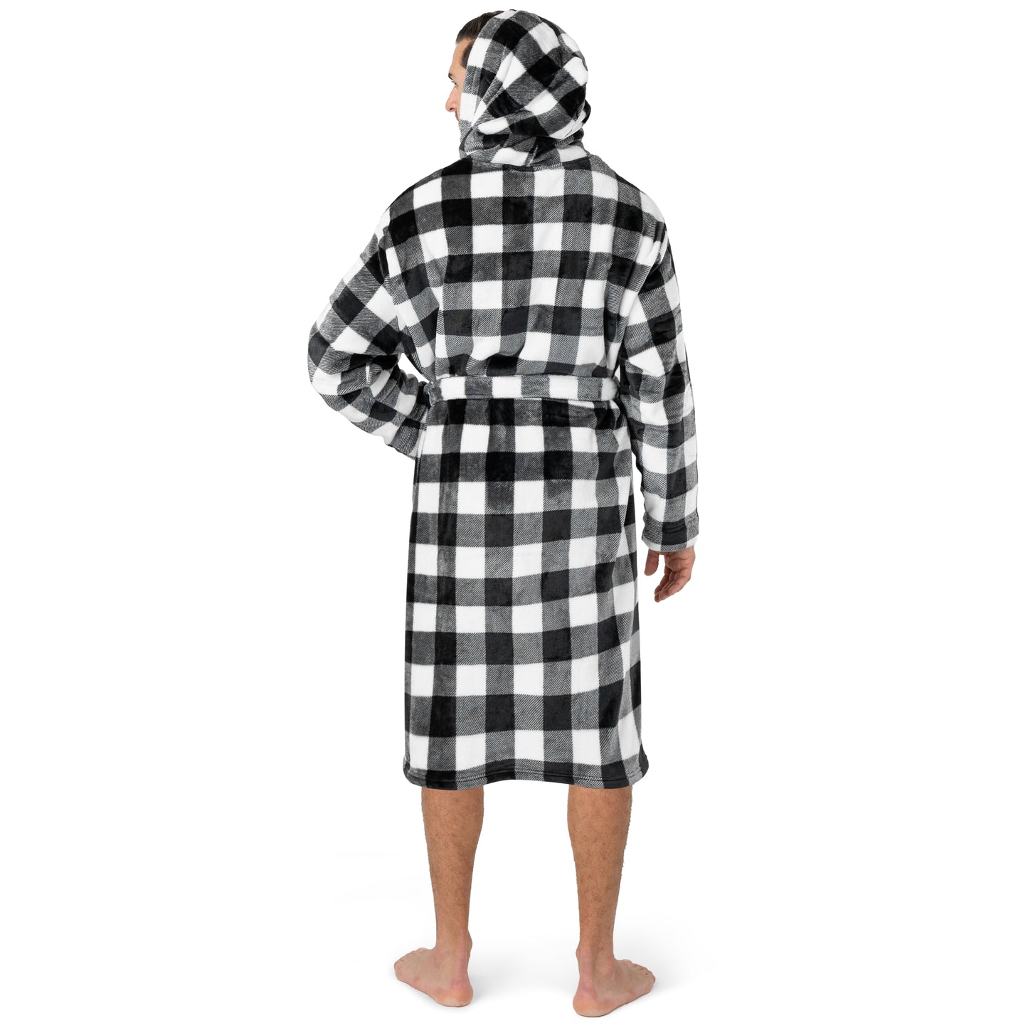Men's Checkered Robe with Hood