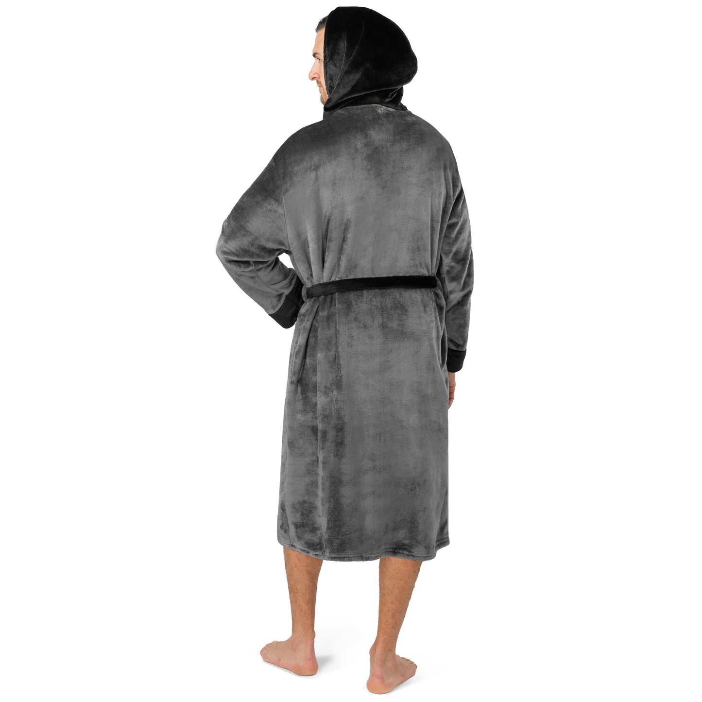 Men's Two-Tone Fleece Robe with Hood
