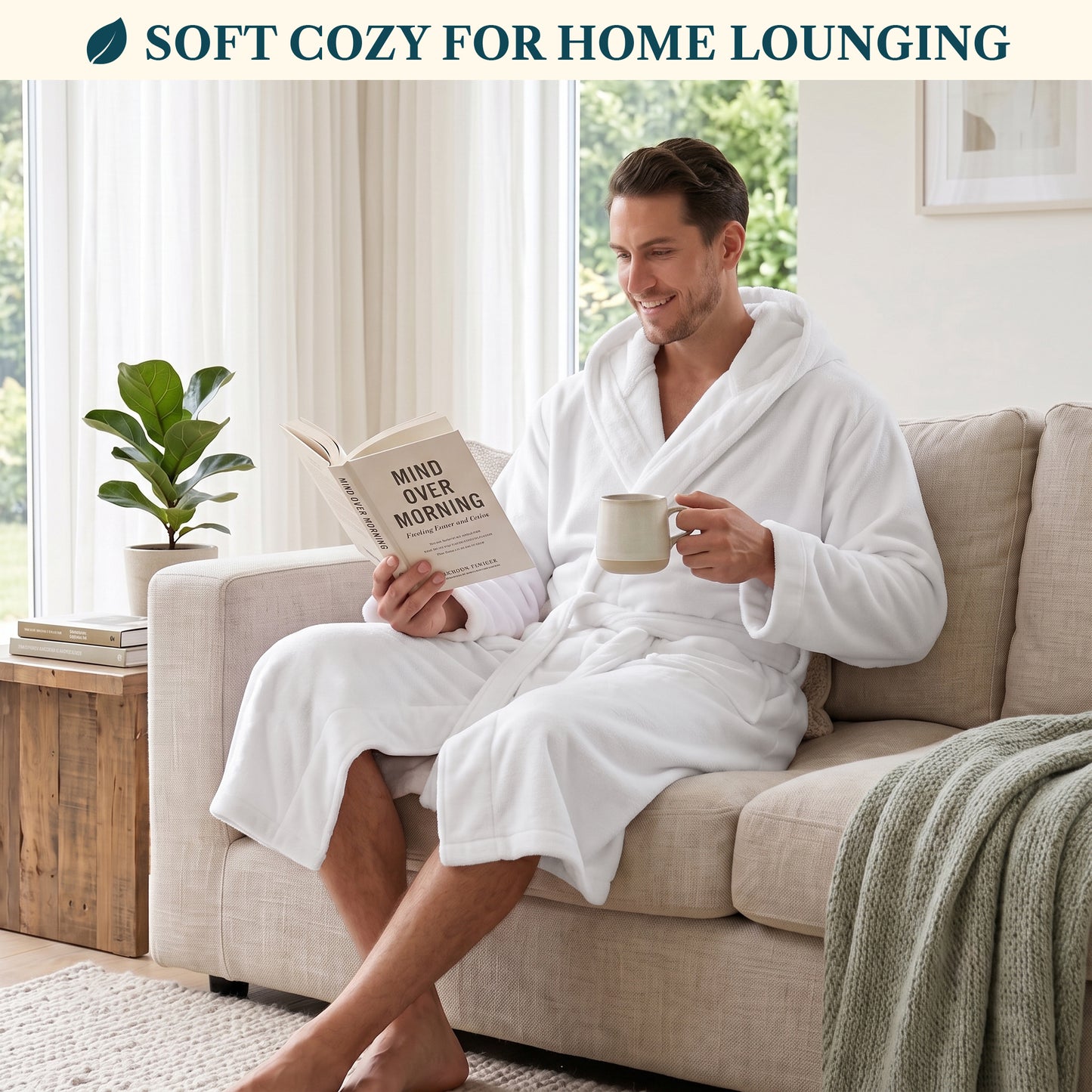 Men's Classic Fleece Robe with Hood