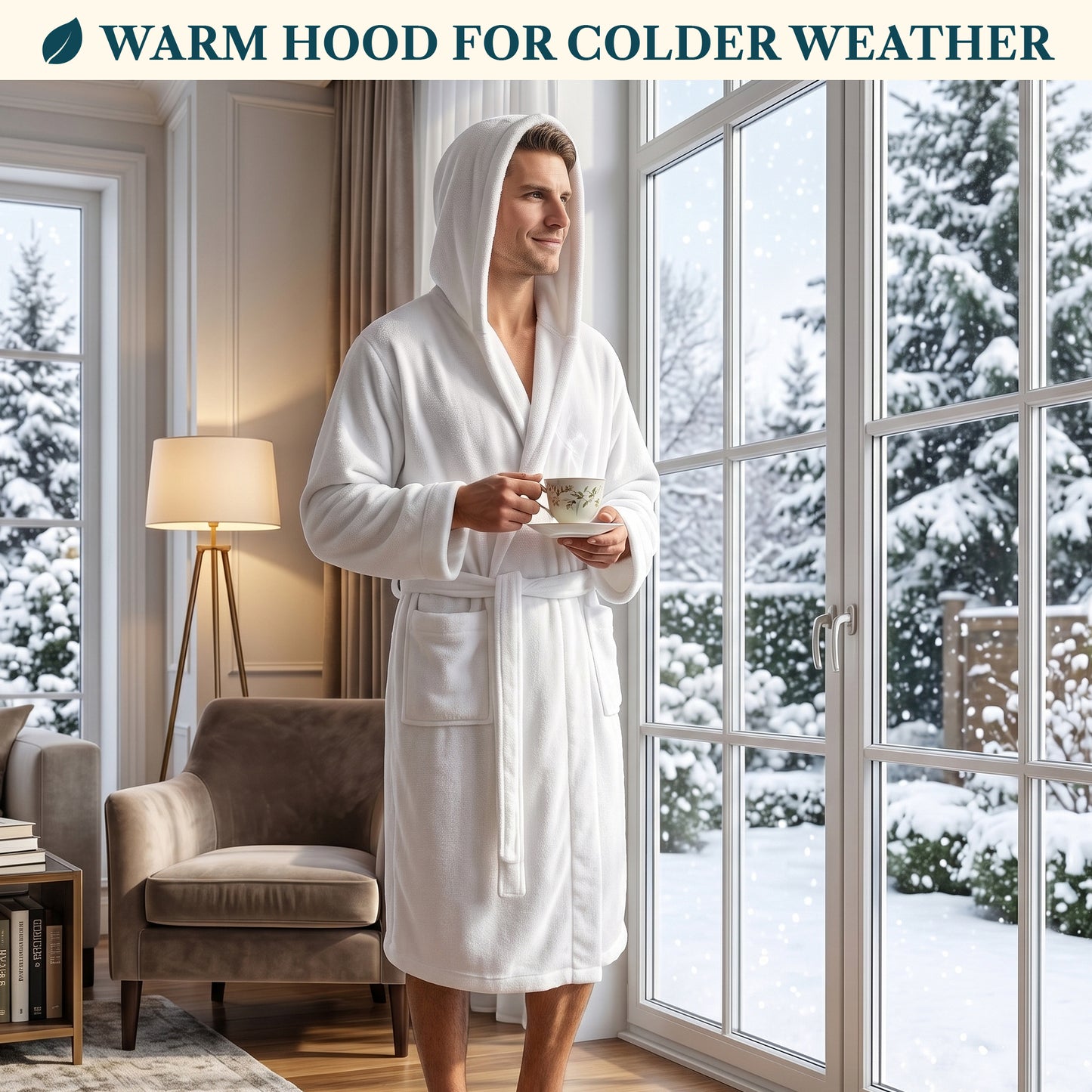 Men's Classic Fleece Robe with Hood