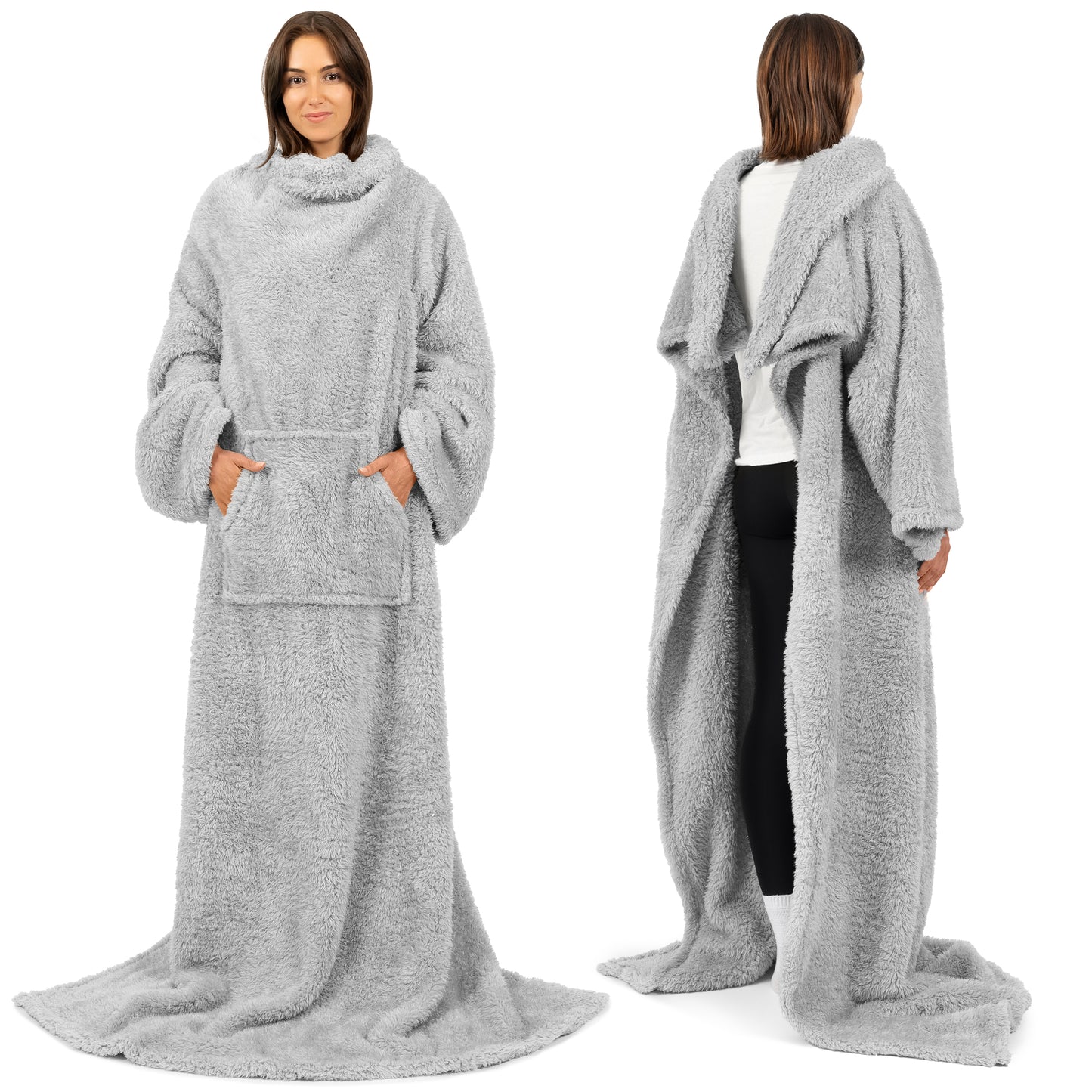 Sherpa Fluffy Blanket with Sleeves