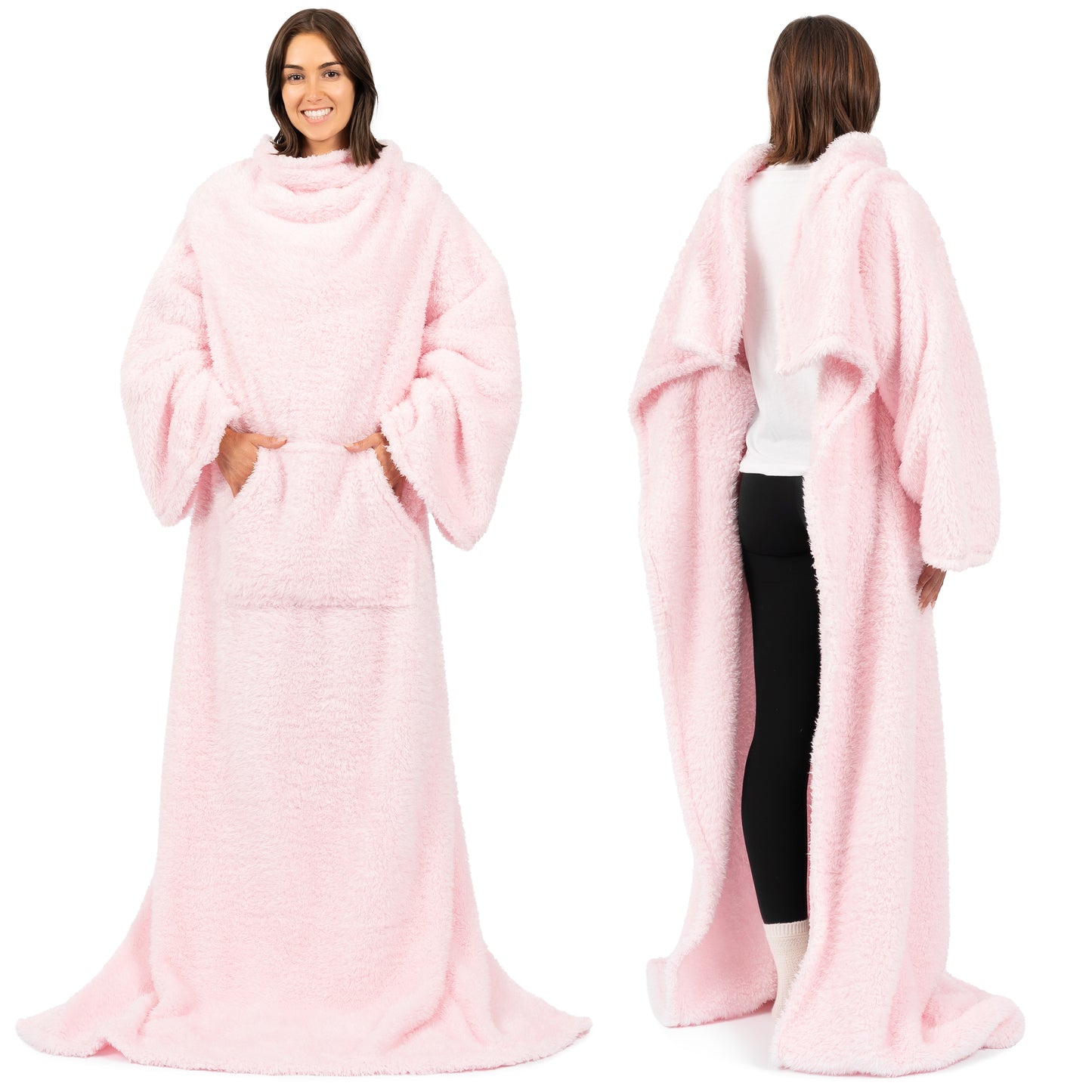 Sherpa Fluffy Blanket with Sleeves