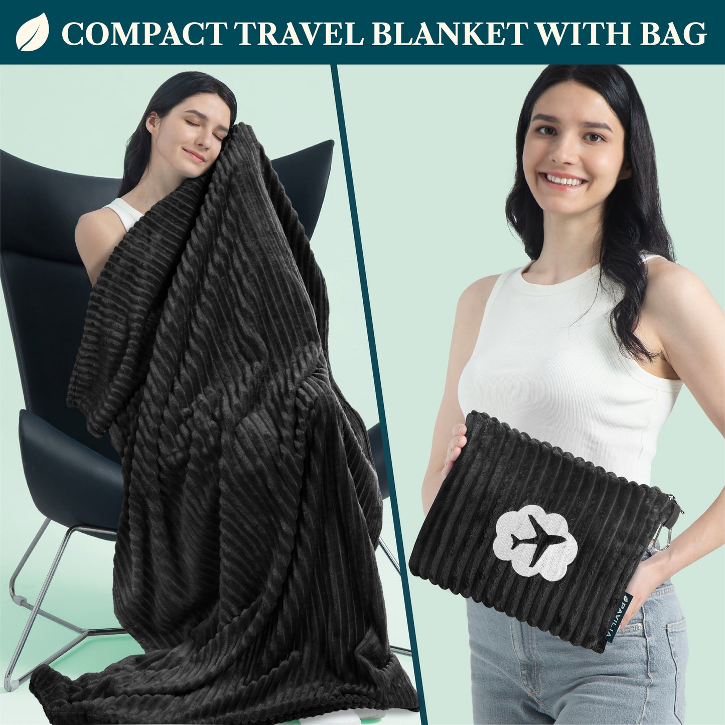 Airplane Fleece Travel Blanket Pillow