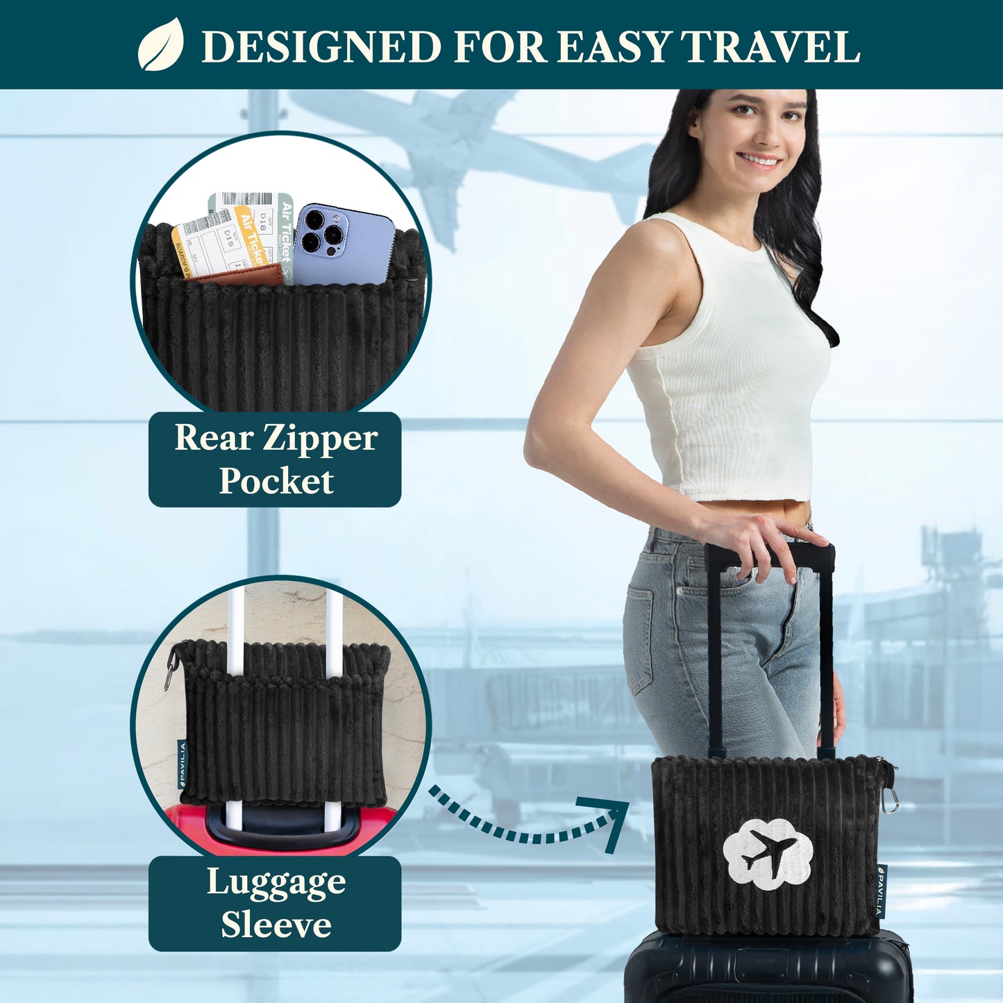 Airplane Fleece Travel Blanket Pillow