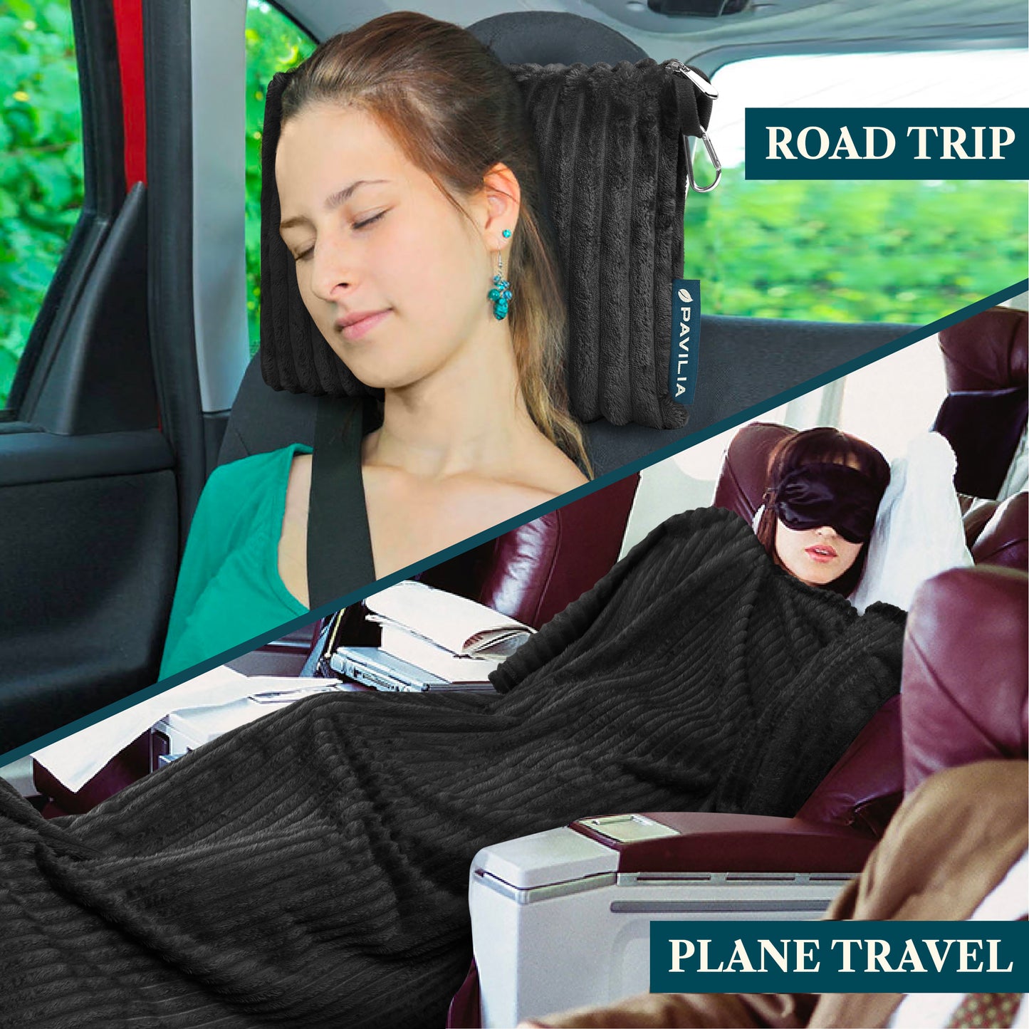 Airplane Fleece Travel Blanket Pillow