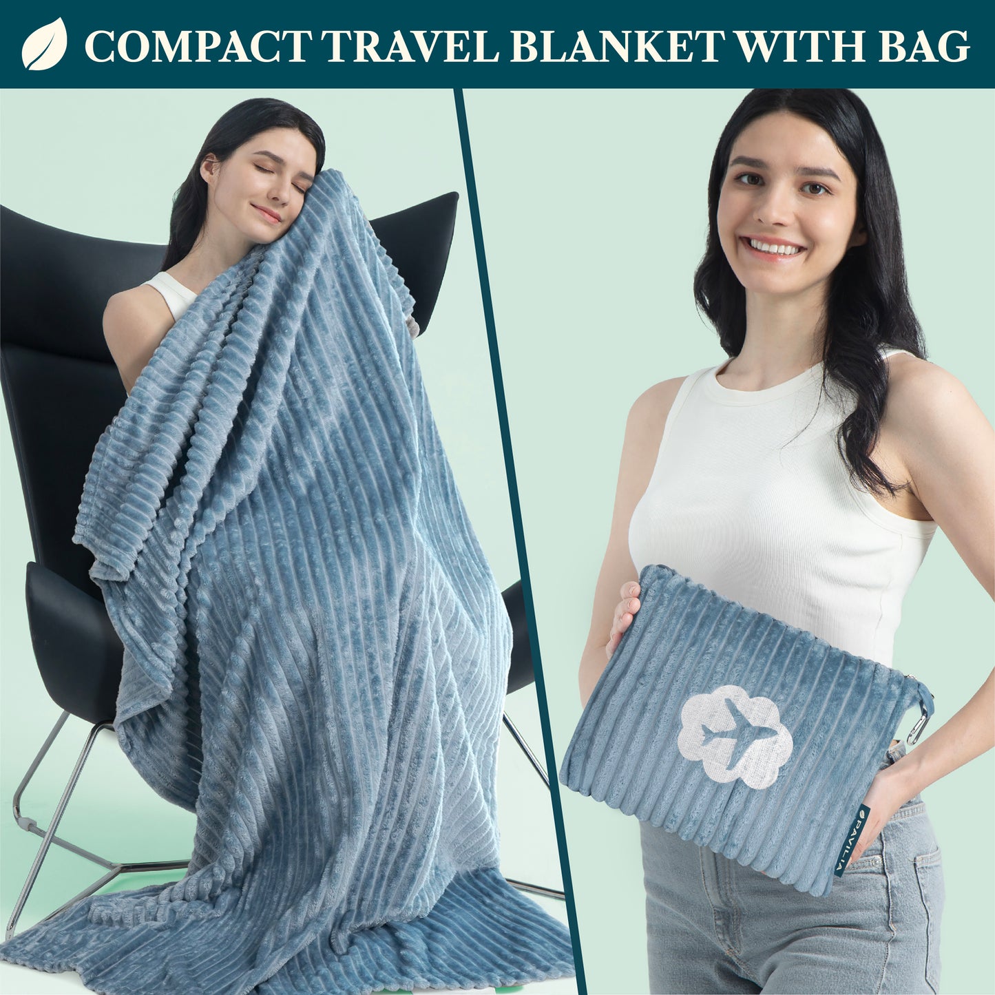 Airplane Fleece Travel Blanket Pillow