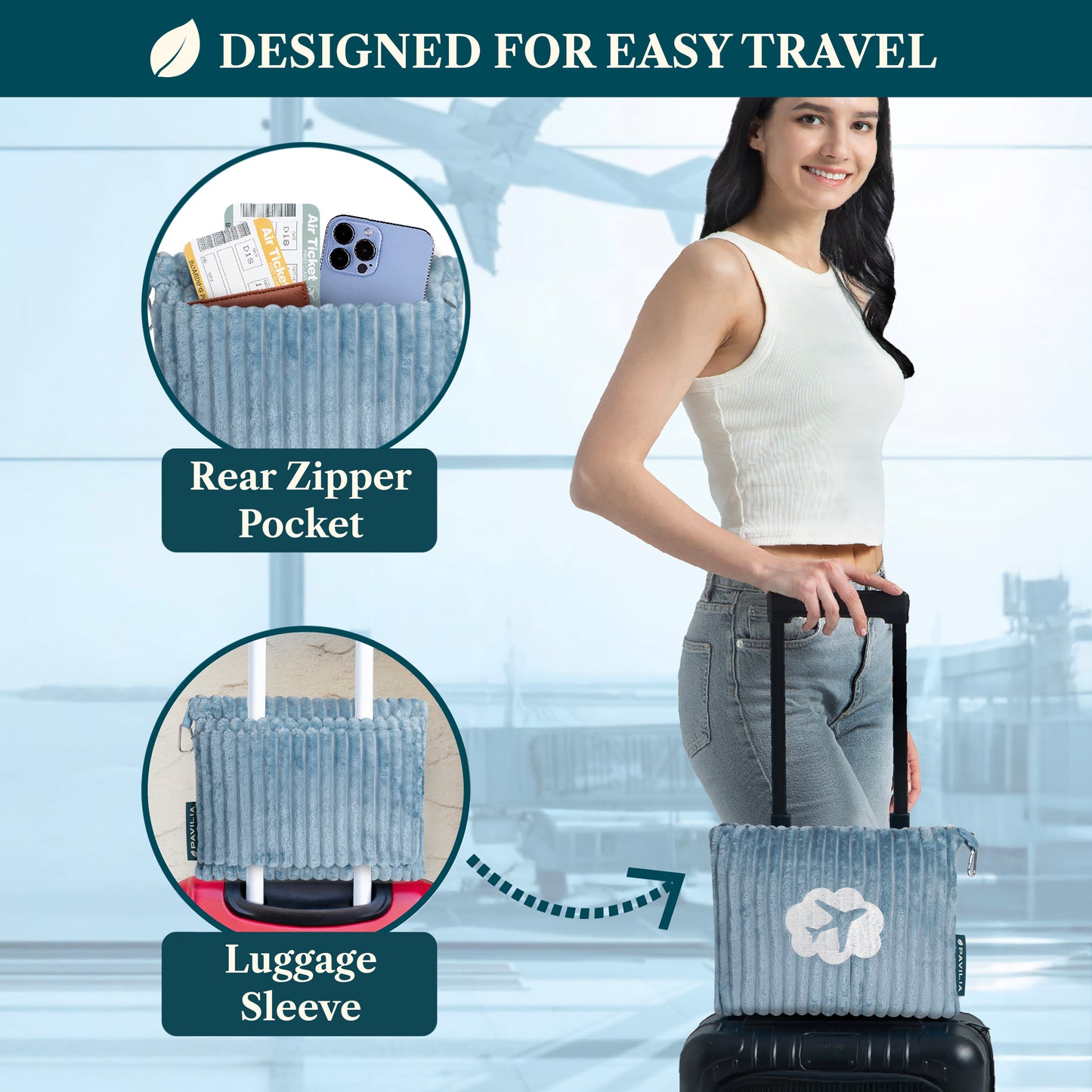 Airplane Fleece Travel Blanket Pillow