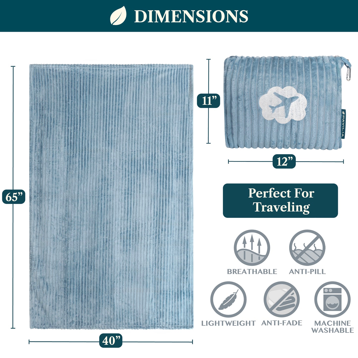 Airplane Fleece Travel Blanket Pillow