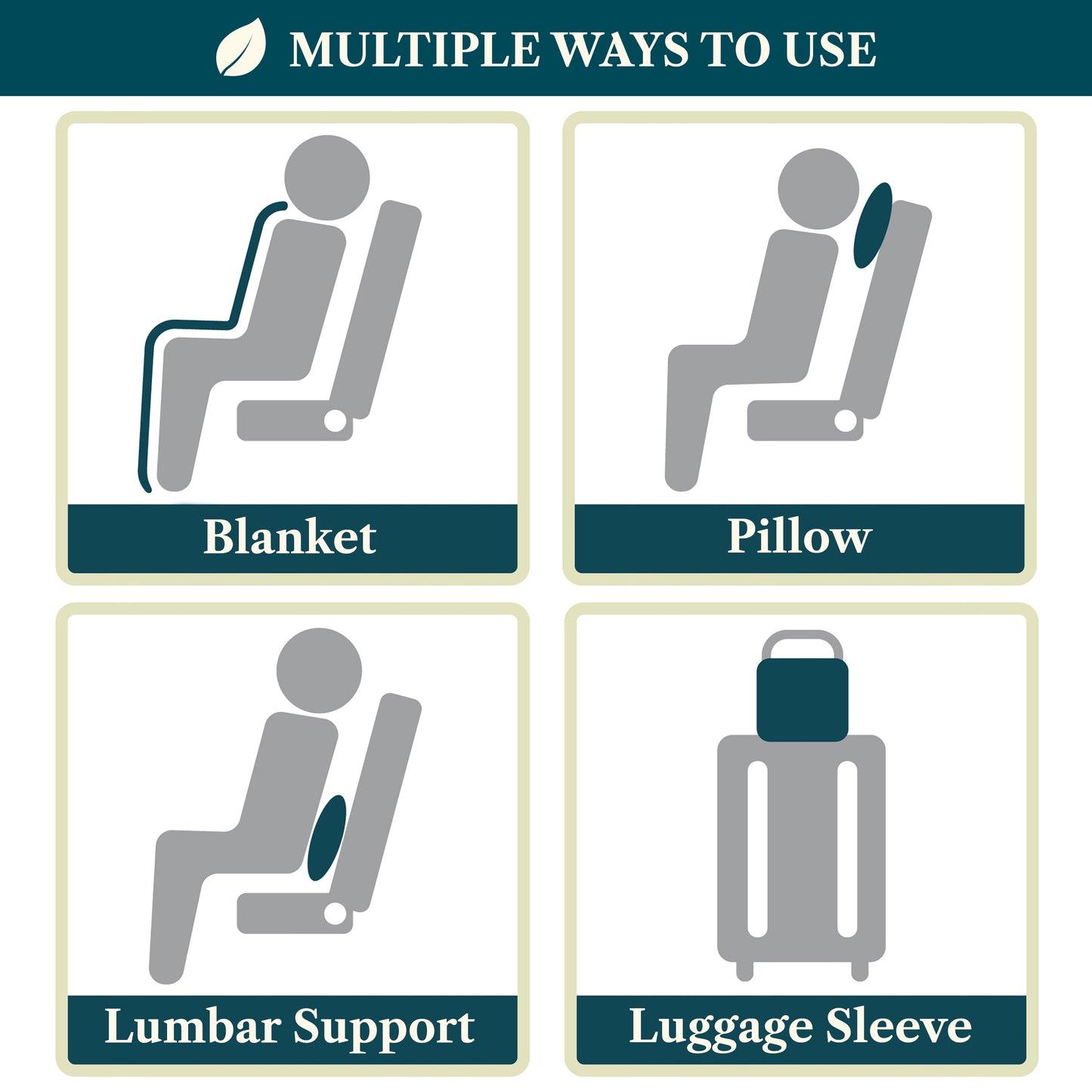 Airplane Fleece Travel Blanket Pillow