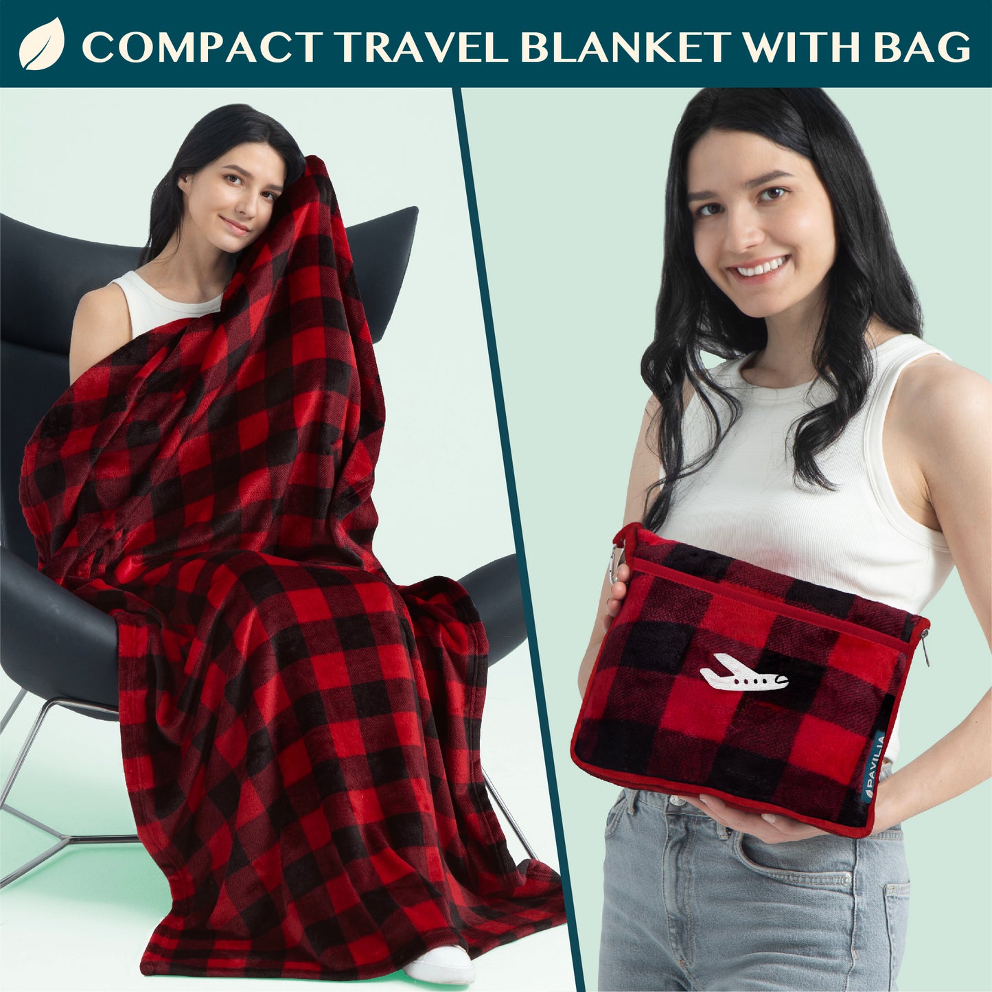 Airplane Fleece Travel Blanket Pillow