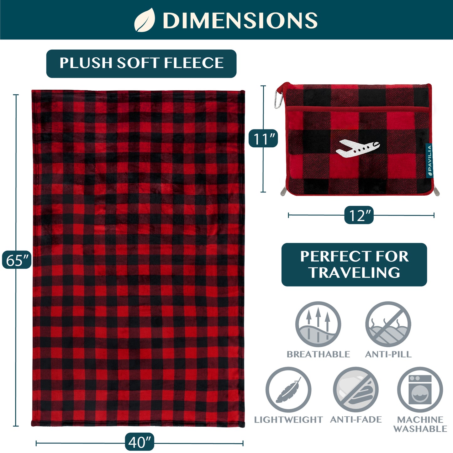 Airplane Fleece Travel Blanket Pillow