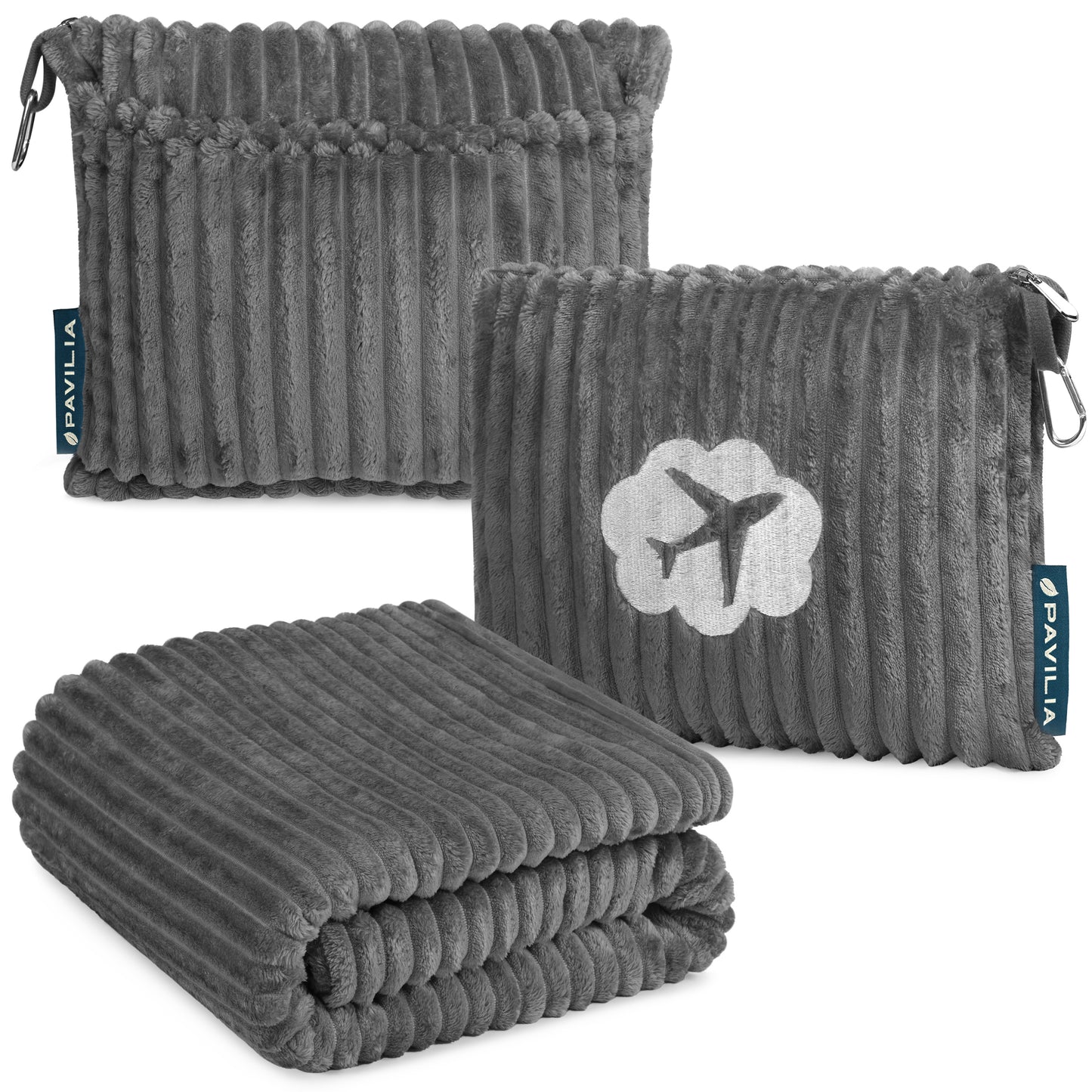 Airplane Fleece Travel Blanket Pillow