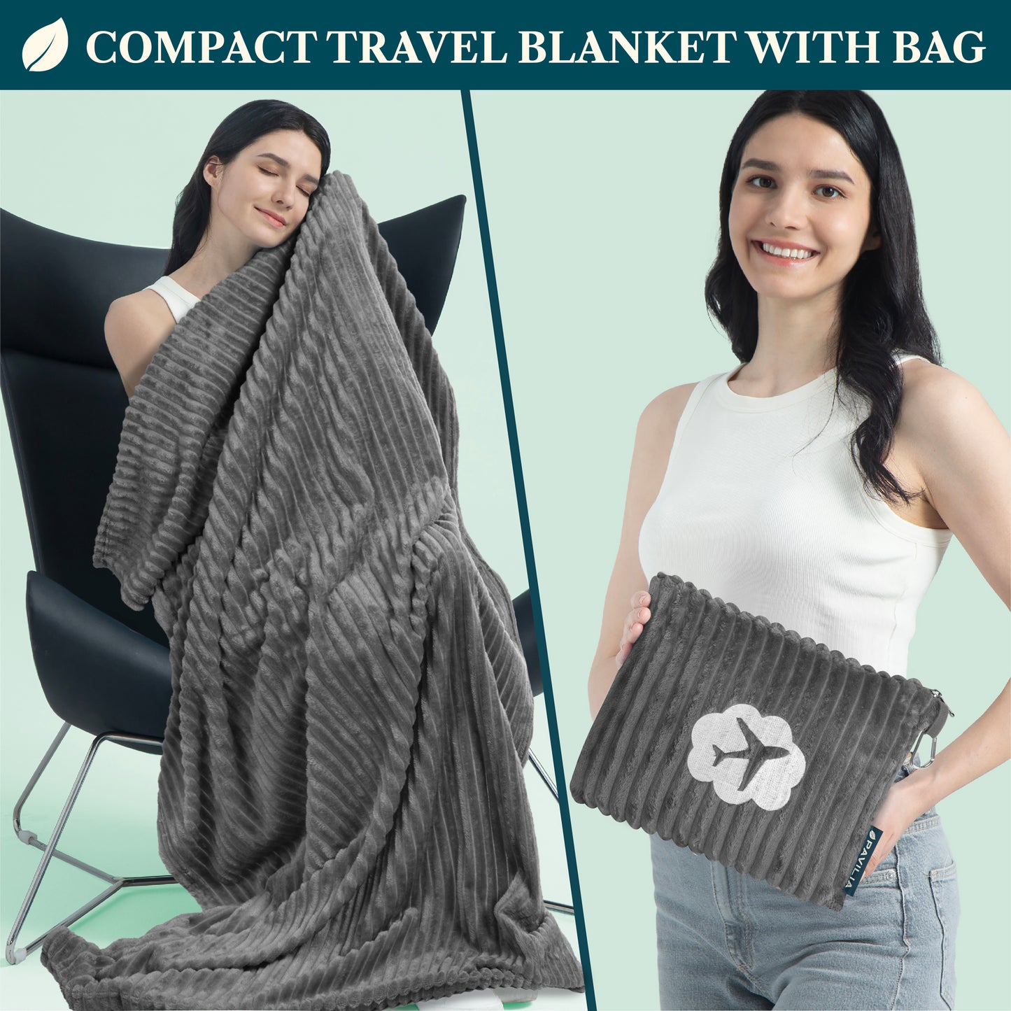Airplane Fleece Travel Blanket Pillow