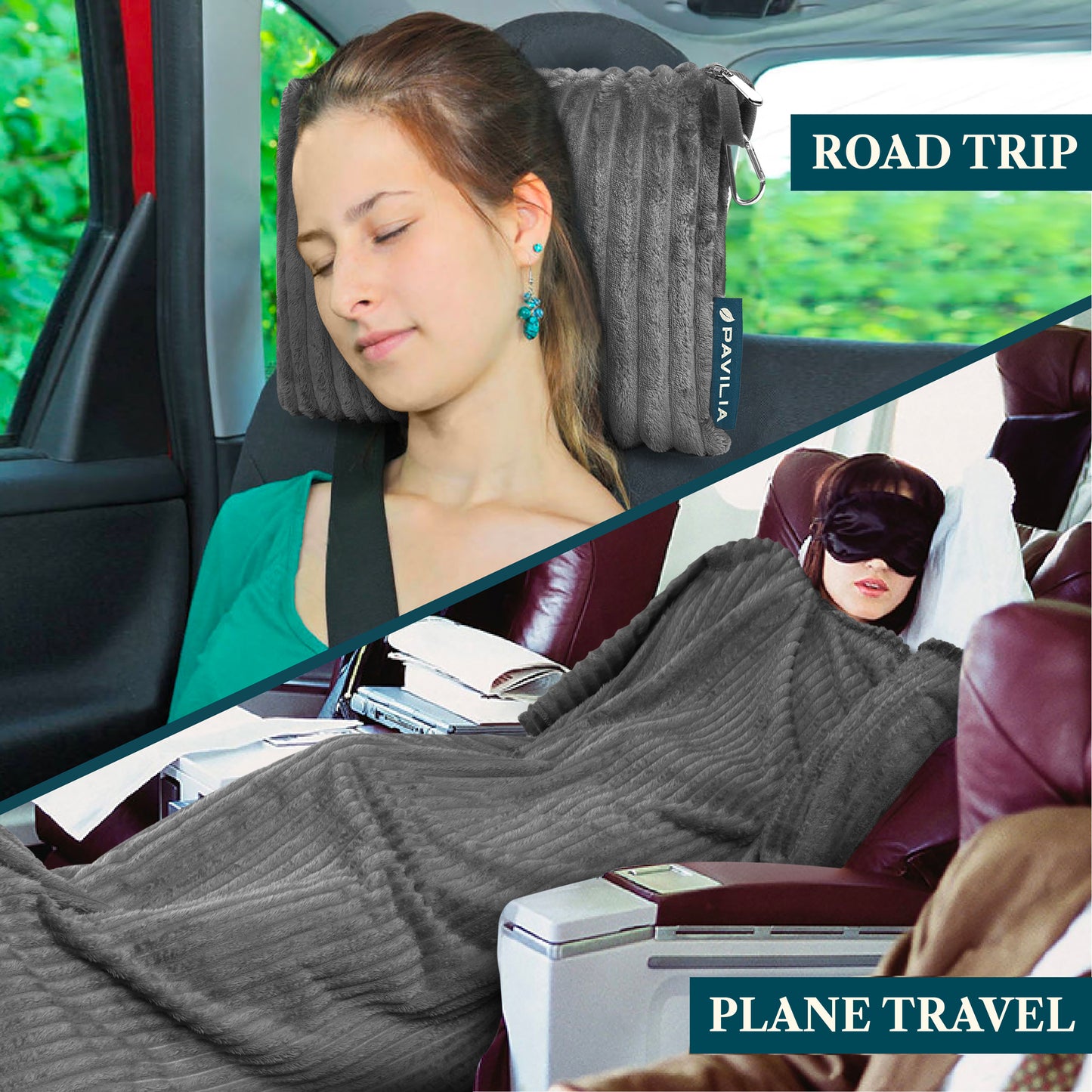 Airplane Fleece Travel Blanket Pillow
