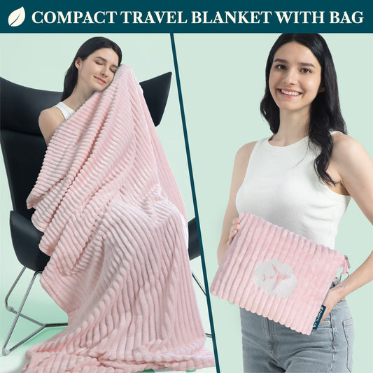 Airplane Fleece Travel Blanket Pillow