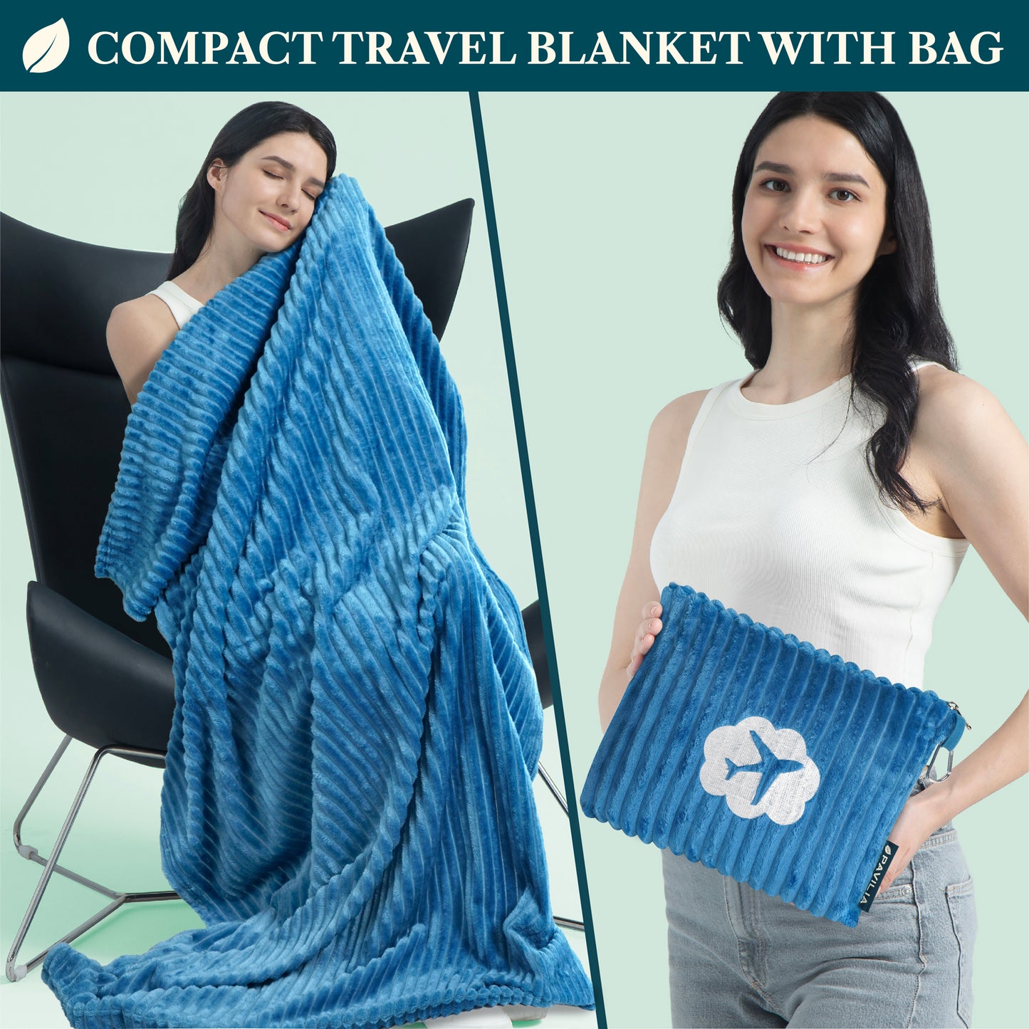 Airplane Fleece Travel Blanket Pillow