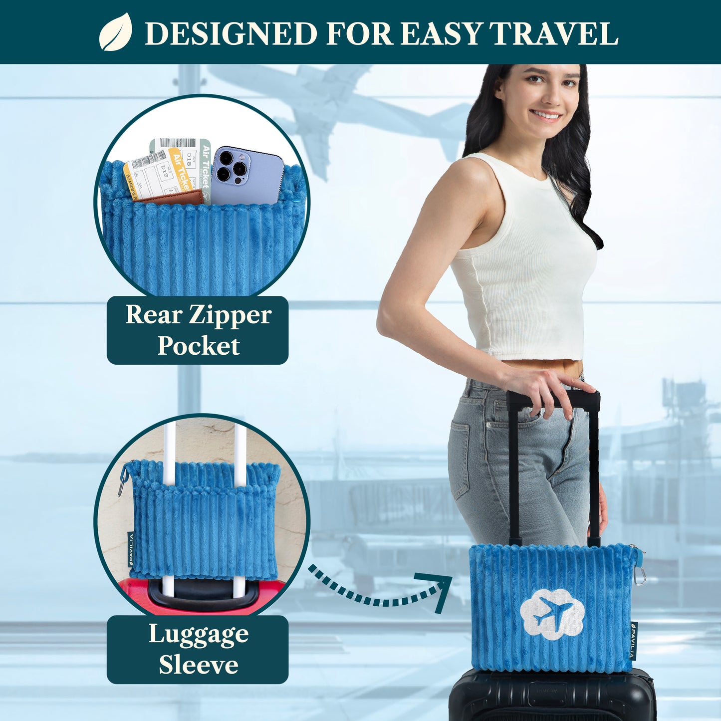 Airplane Fleece Travel Blanket Pillow