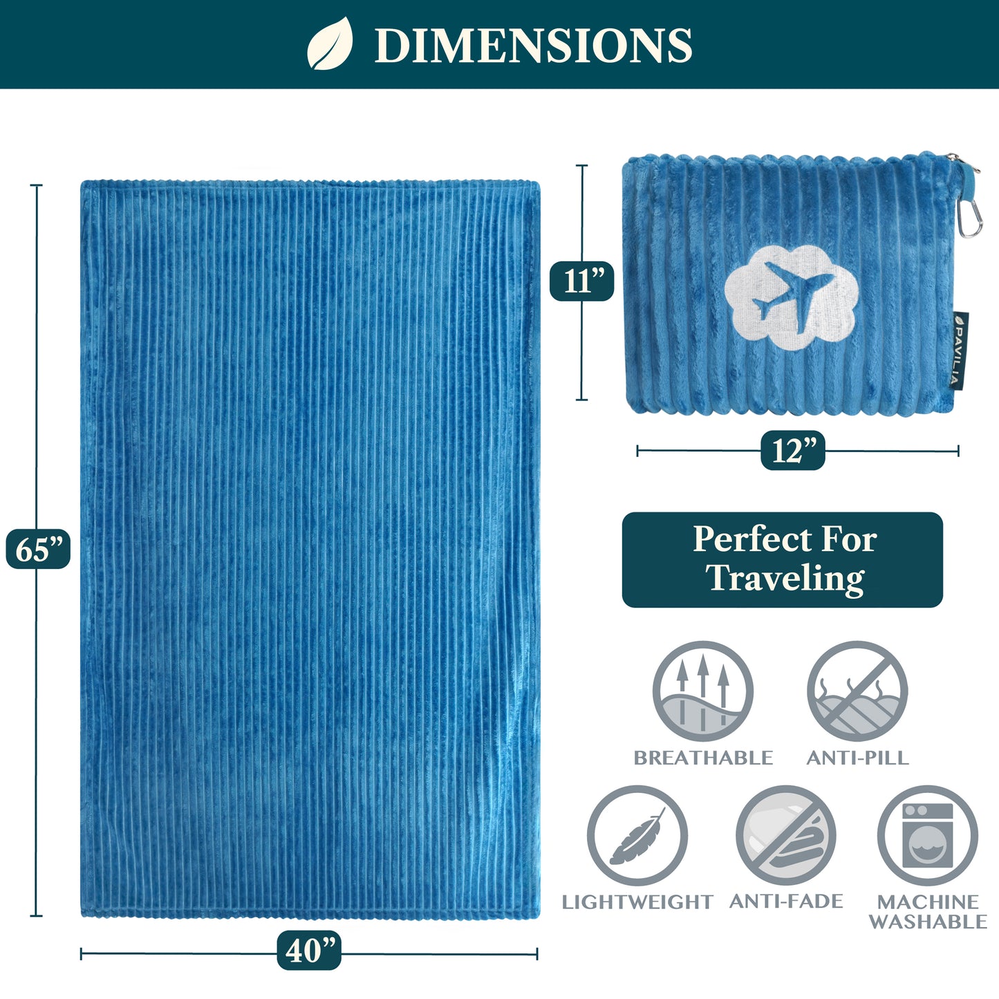 Airplane Fleece Travel Blanket Pillow